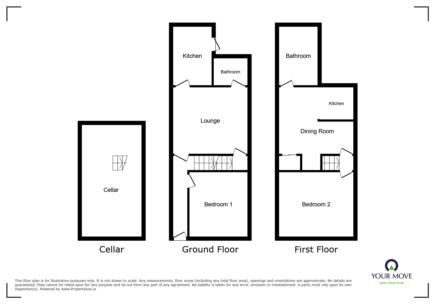 Floorplan of 2 bedroom Mid Terrace House to rent, Bentley Avenue, Doncaster, South Yorkshire, DN4