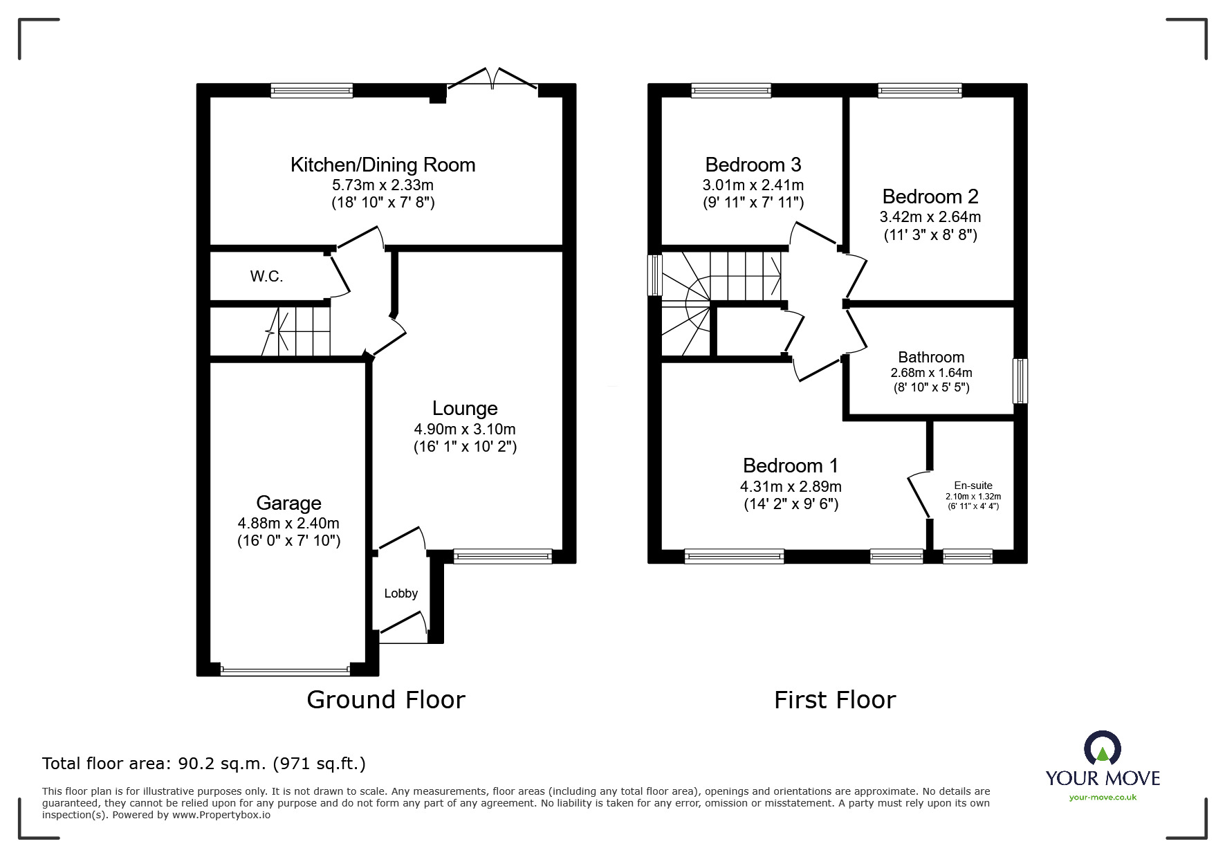 Floorplan of 3 bedroom Detached House for sale, Stayers Road, Bessacarr, Doncaster, South Yorkshire, DN4