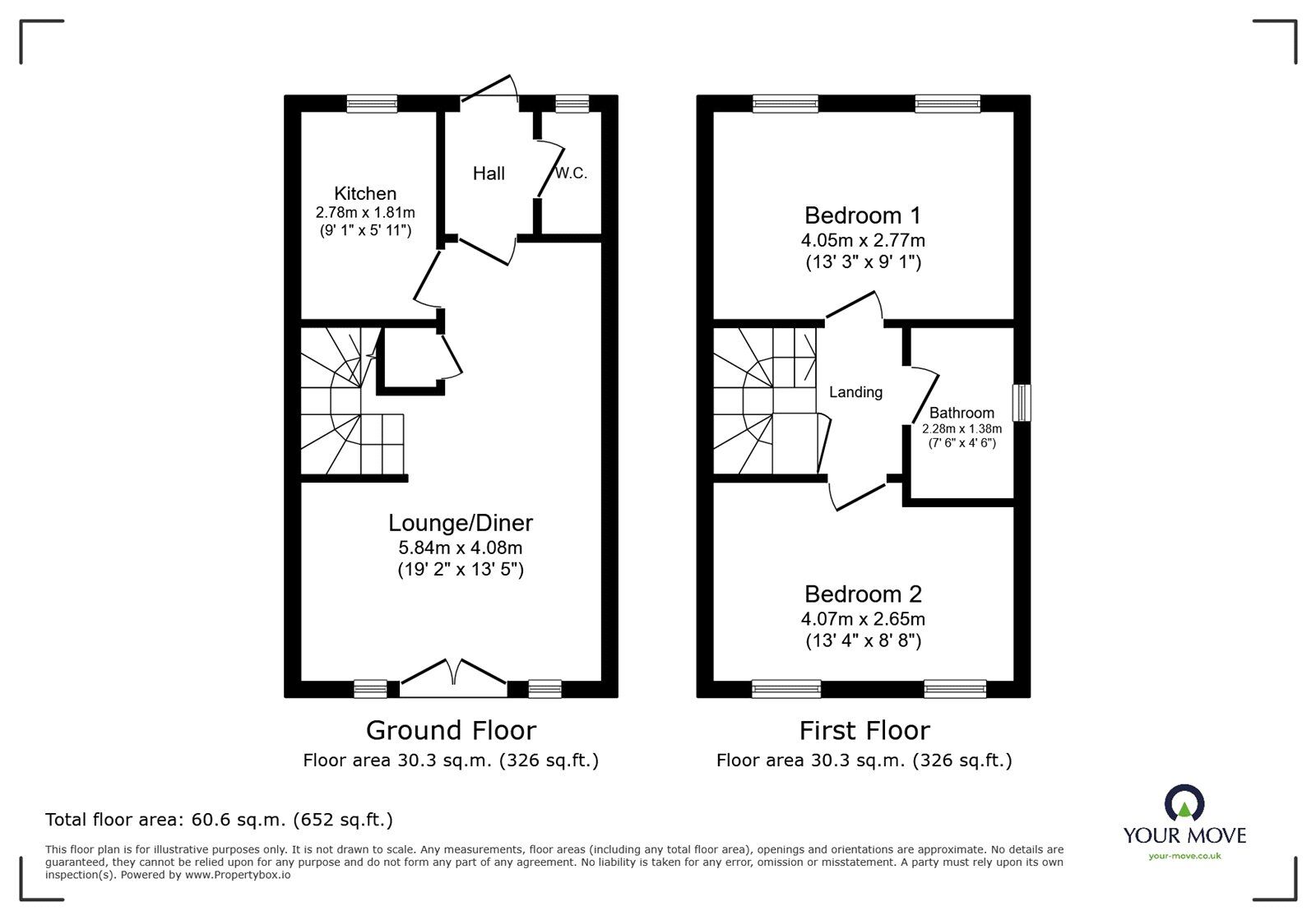 Floorplan of 2 bedroom Semi Detached House for sale, Hurst Avenue, Armthorpe, Doncaster, DN3