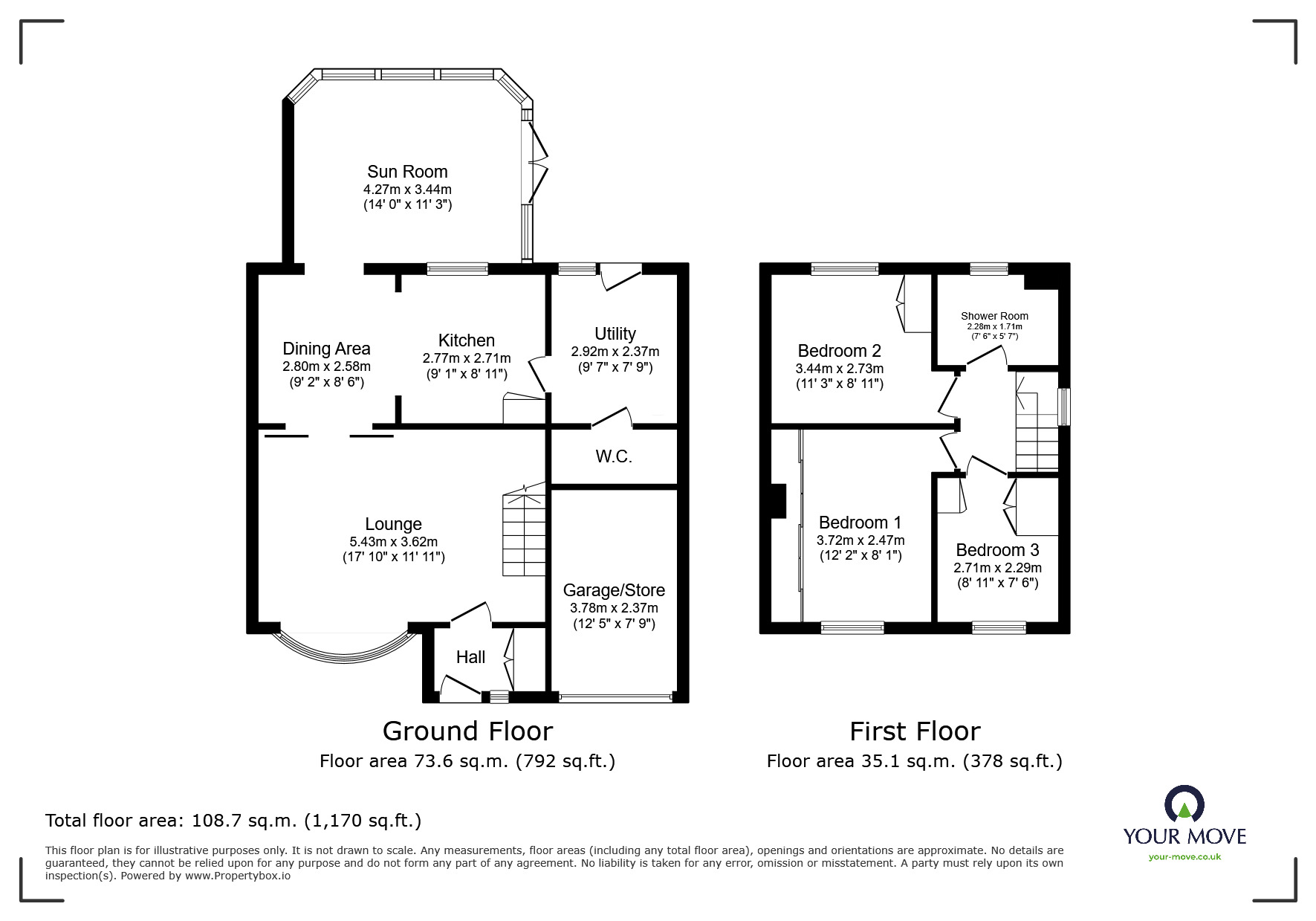 Floorplan of 3 bedroom Semi Detached House for sale, Chapel Close, Finningley, South Yorkshire, DN9