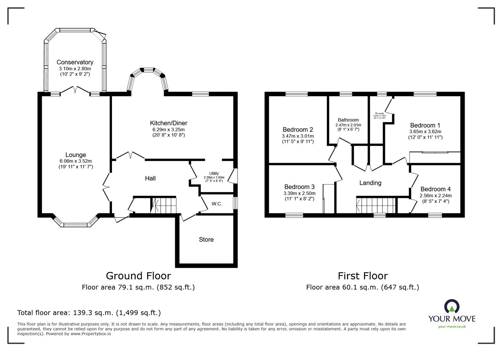 Floorplan of 4 bedroom Detached House for sale, Kestrel Drive, Adwick-le-Street, South Yorkshire, DN6