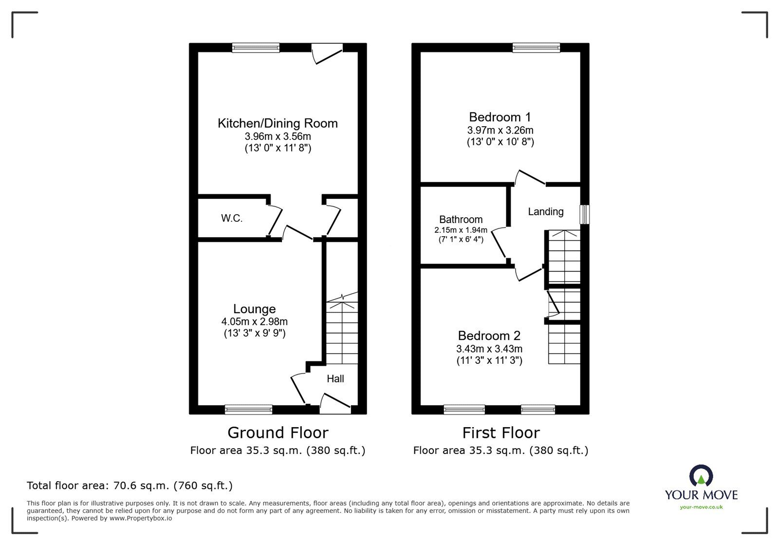 Floorplan of 2 bedroom End Terrace House for sale, Hurdle Crescent, Doncaster, South Yorkshire, DN4