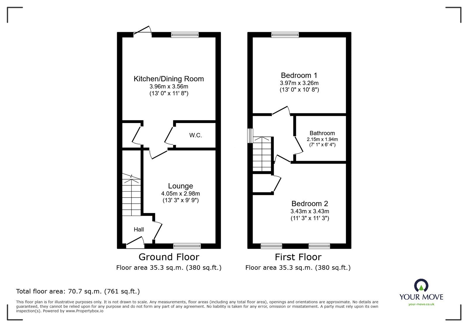 Floorplan of 2 bedroom End Terrace House for sale, Hurdle Crescent, Doncaster, South Yorkshire, DN4