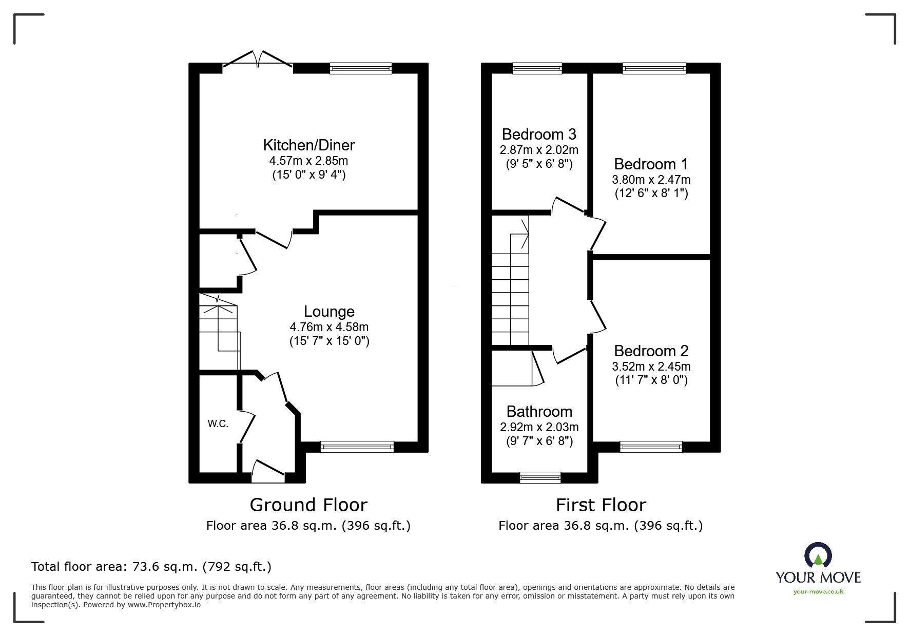 Floorplan of 3 bedroom Semi Detached House for sale, Town End Drive, Belle Vue, Doncaster, DN4