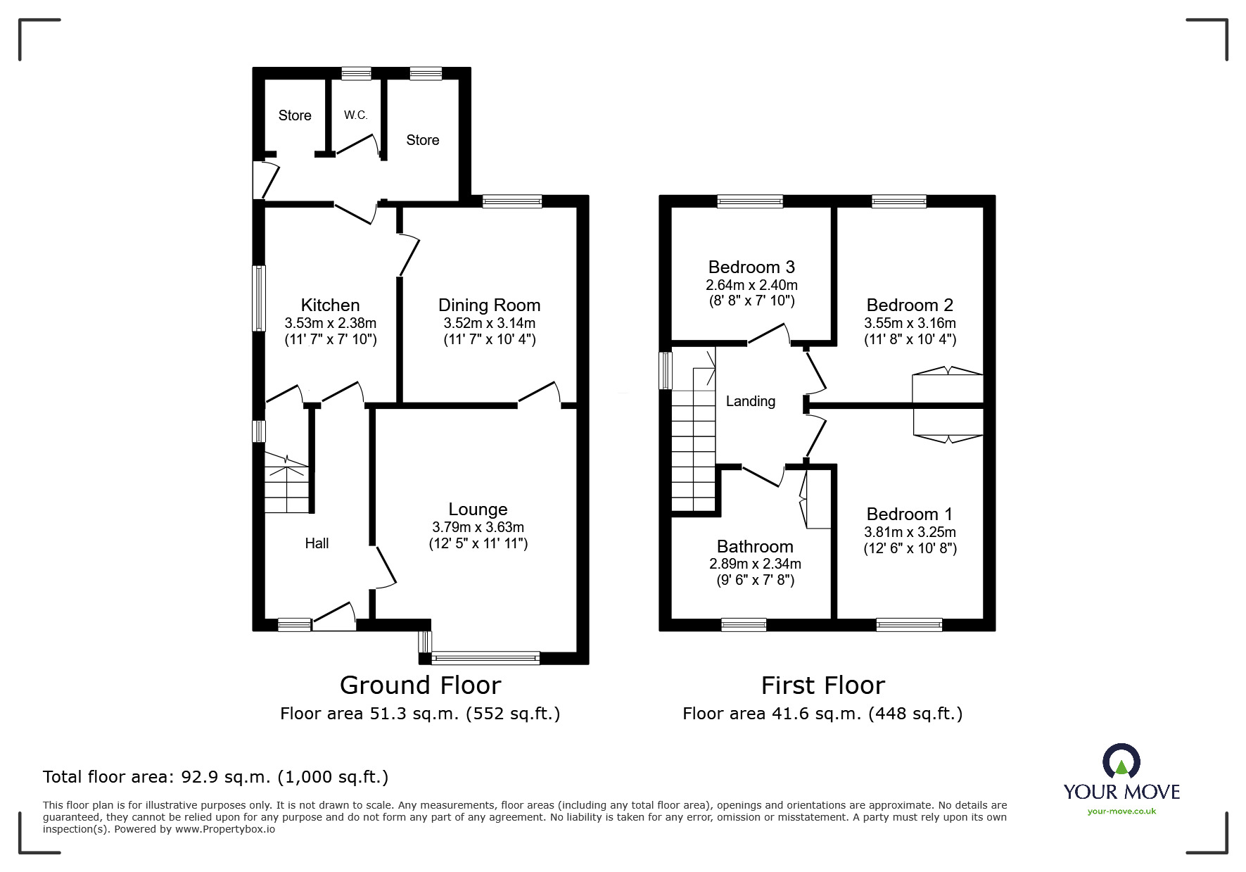 Floorplan of 3 bedroom Semi Detached House for sale, Ansten Crescent, Cantley, Doncaster, South Yorkshire, DN4