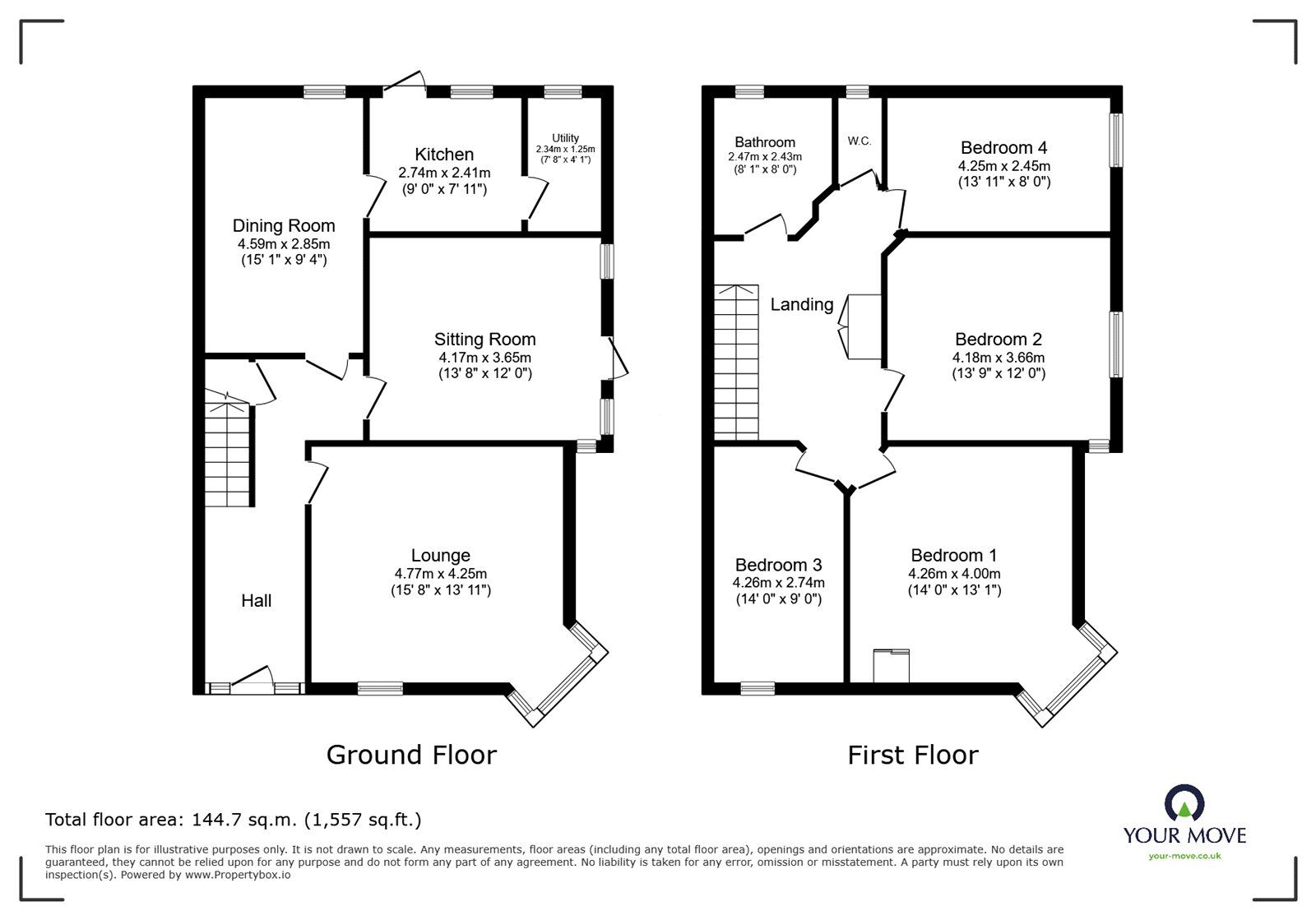 Floorplan of 4 bedroom End Terrace House for sale, Norborough Road, Doncaster, South Yorkshire, DN2