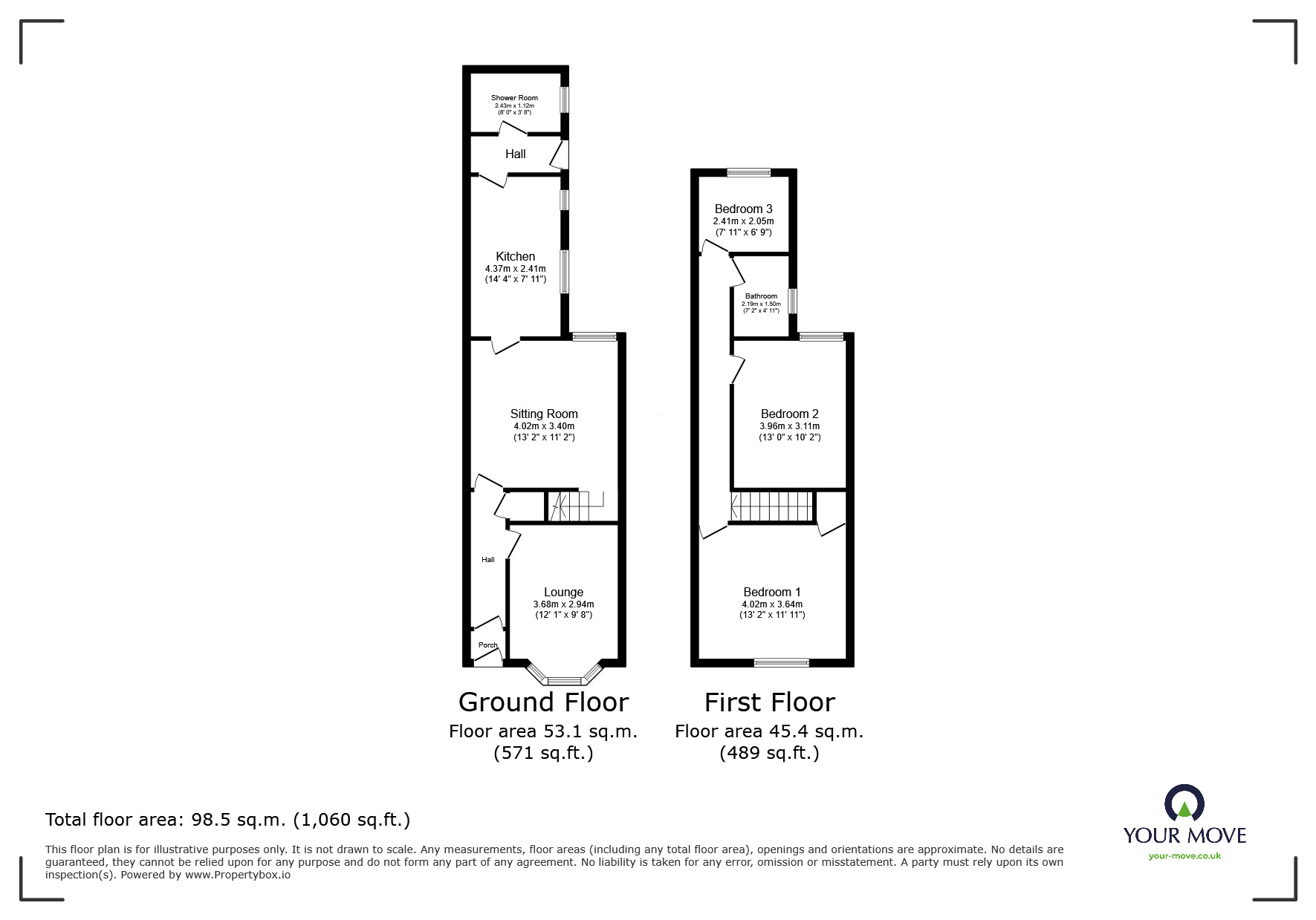 Floorplan of 3 bedroom Mid Terrace House for sale, Royston Avenue, Bentley, Doncaster, South Yorkshire, DN5