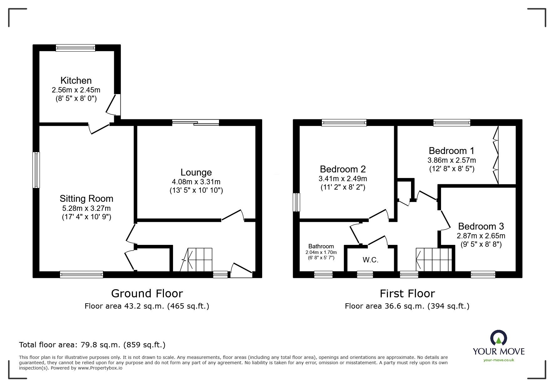 Floorplan of 3 bedroom Semi Detached House for sale, Naseby Avenue, Scawsby, Doncaster, South Yorkshire, DN5