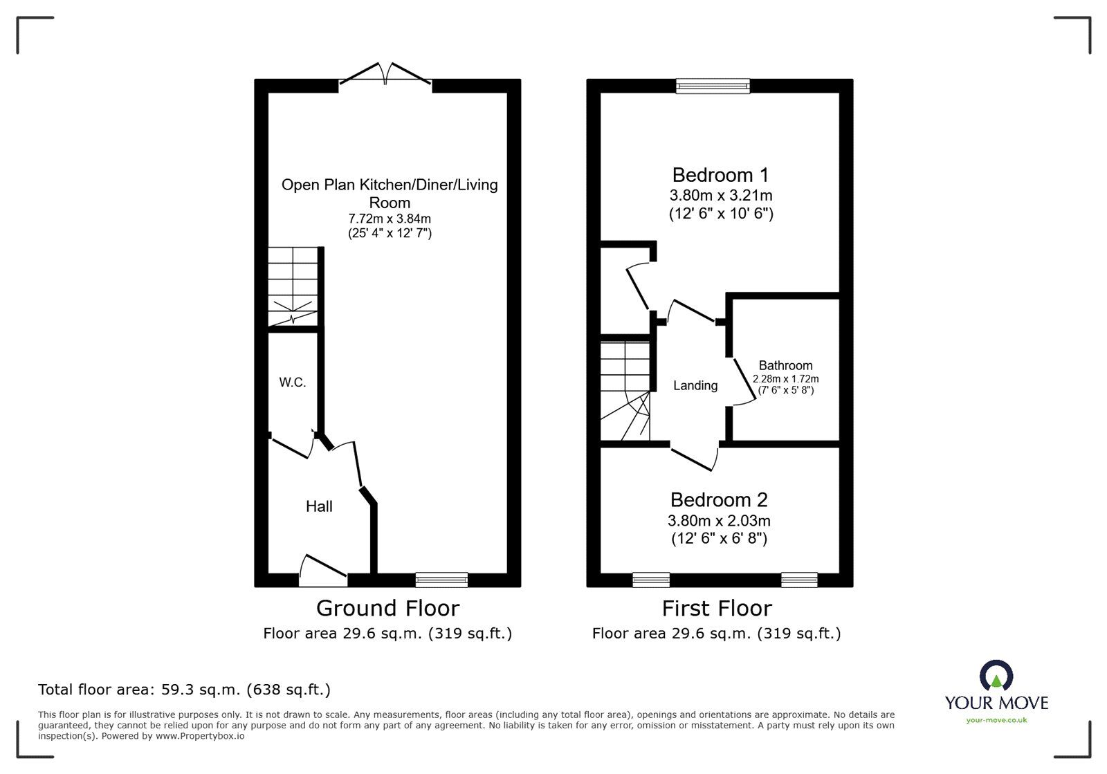Floorplan of 2 bedroom Semi Detached House for sale, Donnelly Road, Armthorpe, Doncaster, DN3