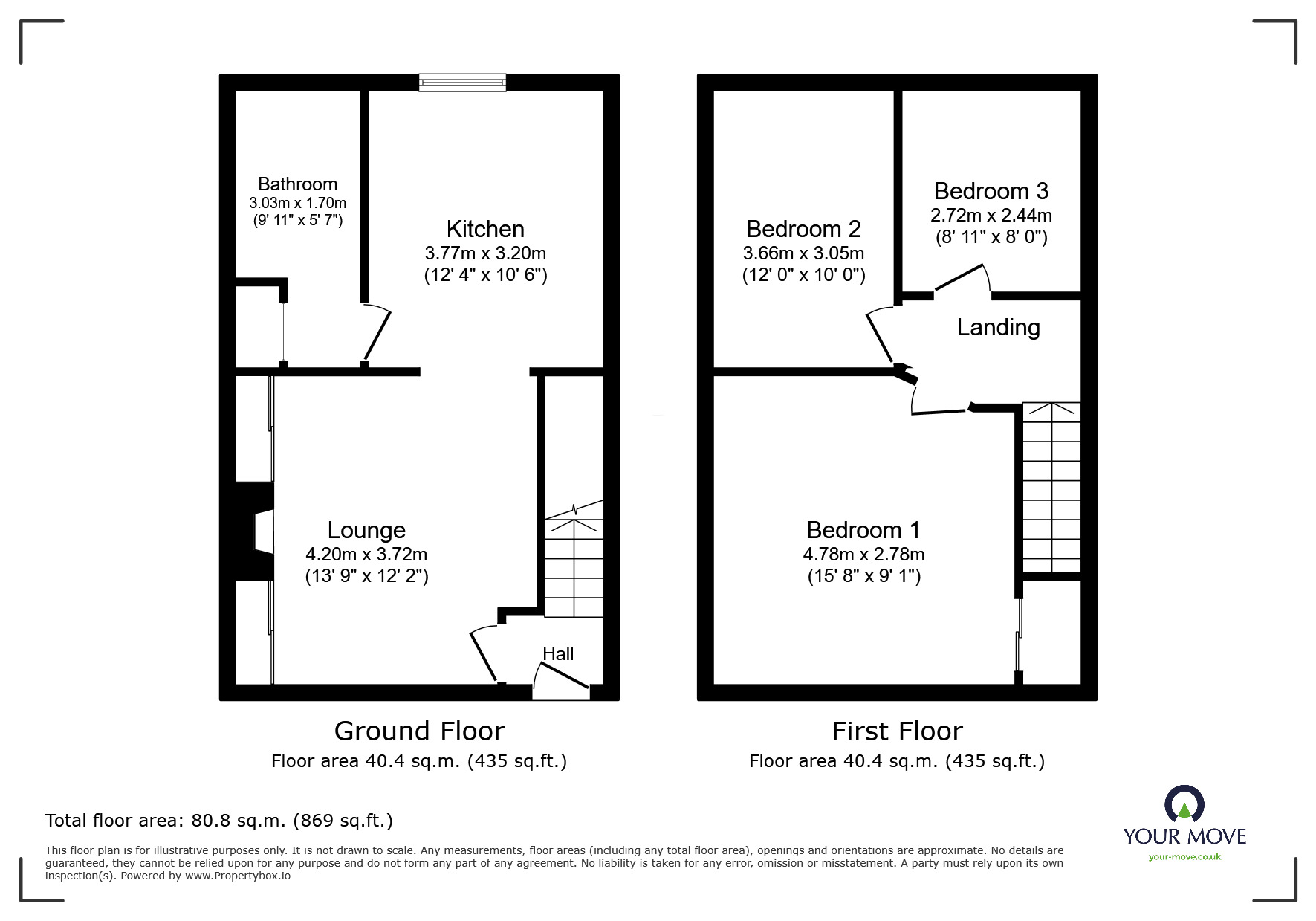 Floorplan of 3 bedroom Mid Terrace House to rent, Addison Road, Mexborough, South Yorkshire, S64