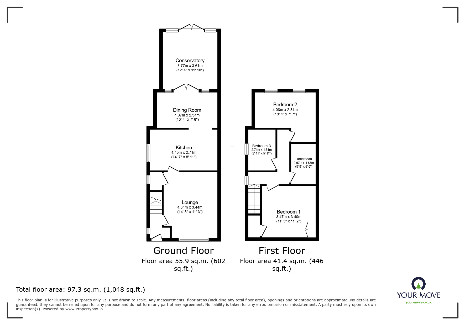 Floorplan of 3 bedroom Semi Detached House for sale, Crompton Avenue, Sprotbrough, Doncaster, South Yorkshire, DN5
