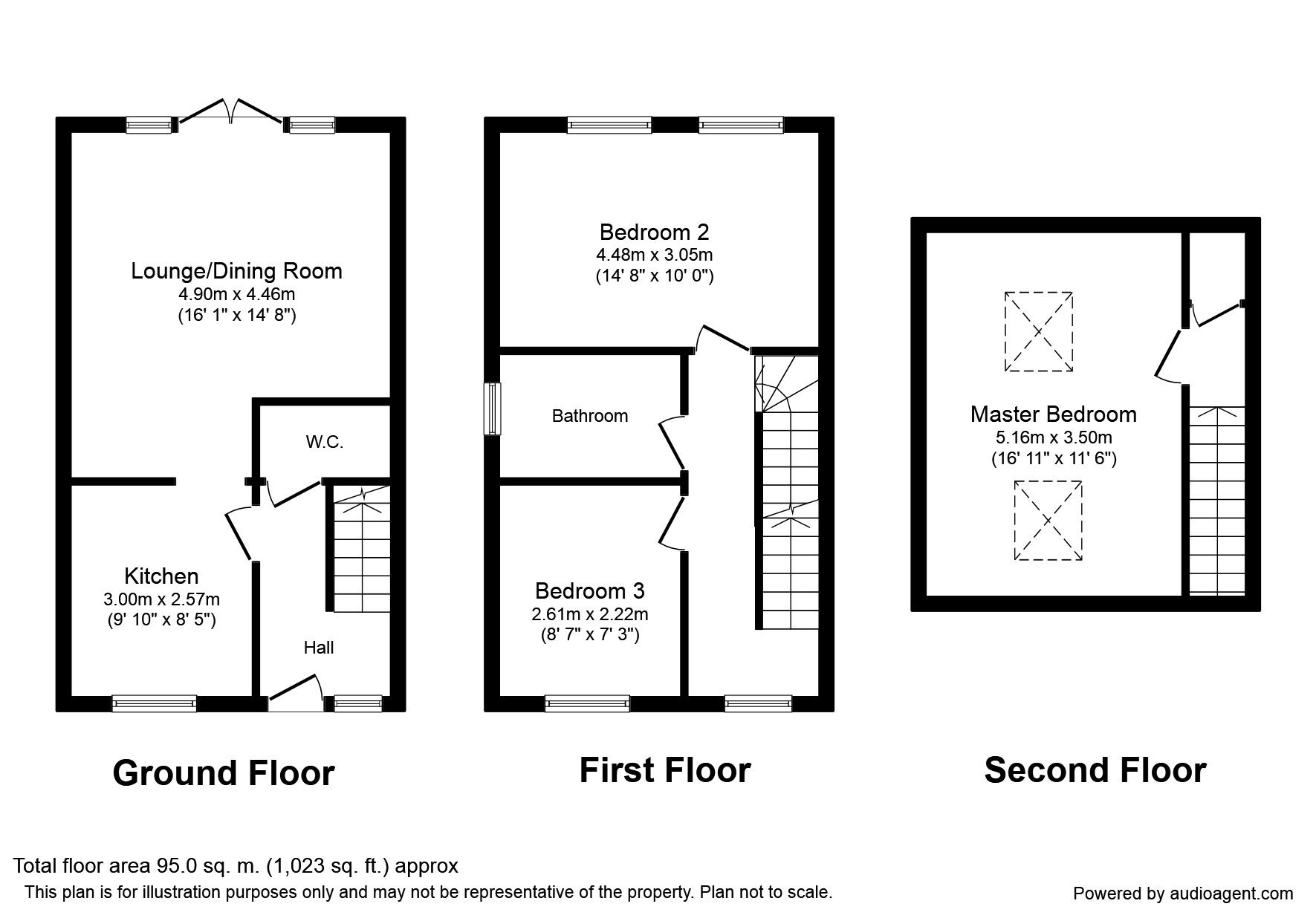 Floorplan of 3 bedroom Semi Detached House for sale, Galway Mews, Harworth, Nottinghamshire, DN11