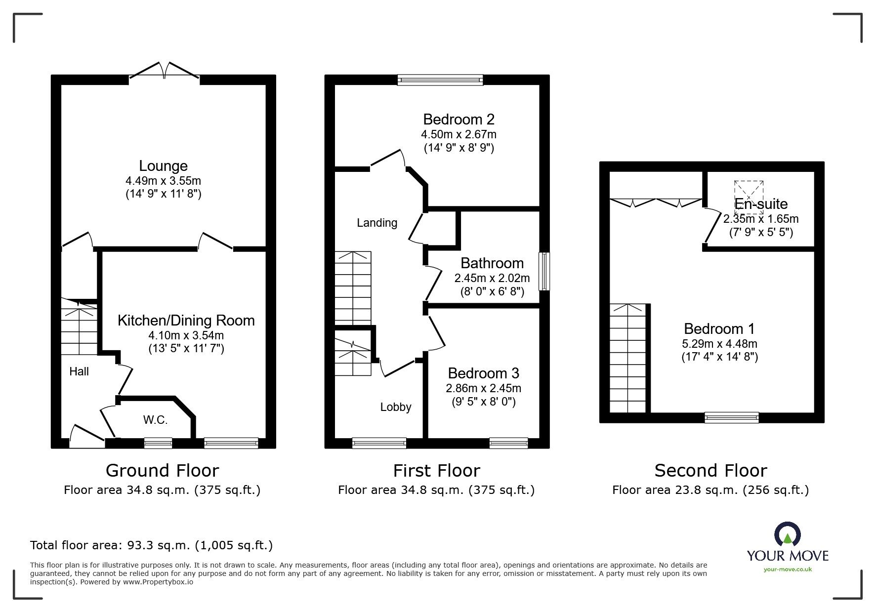 Floorplan of 3 bedroom Semi Detached House for sale, Empire Crescent, Woodlands, South Yorkshire, DN6