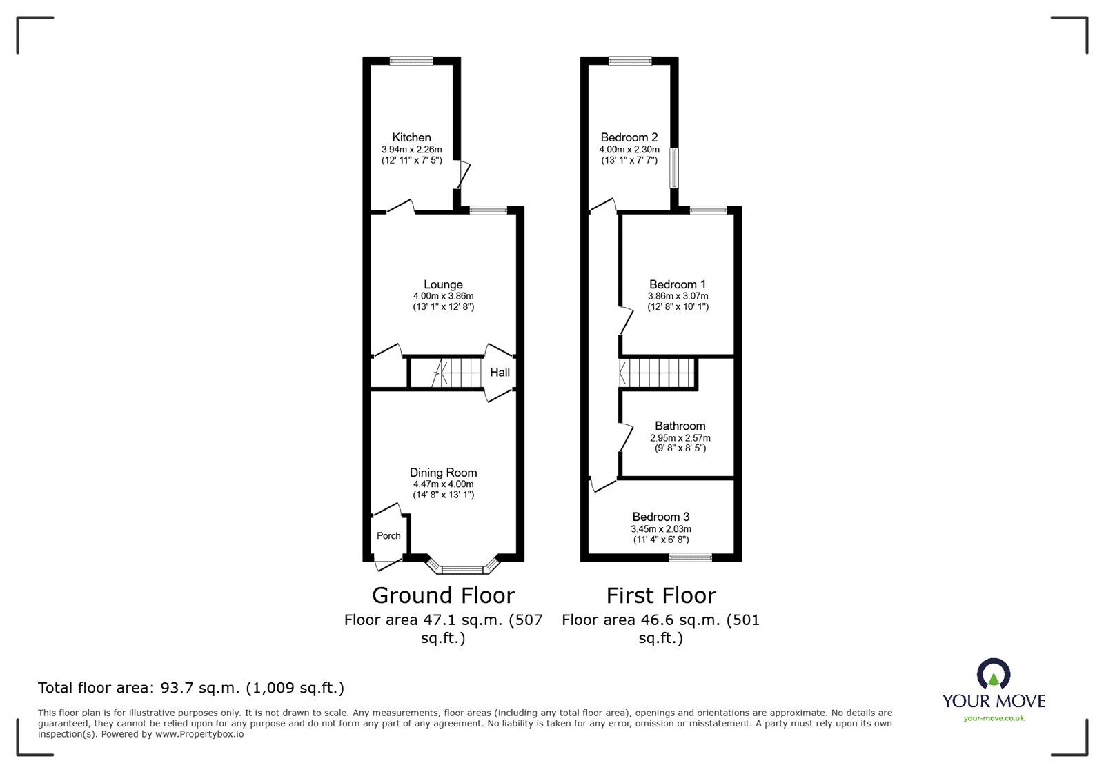 Floorplan of 3 bedroom Mid Terrace House for sale, Stanhope Road, Doncaster, South Yorkshire, DN1