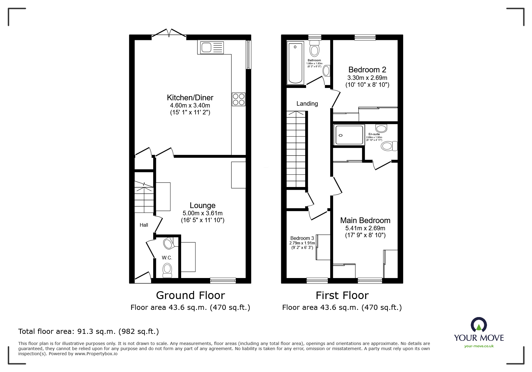 Floorplan of 3 bedroom Semi Detached House to rent, Popular Mews, Doncaster, South Yorkshire, DN4