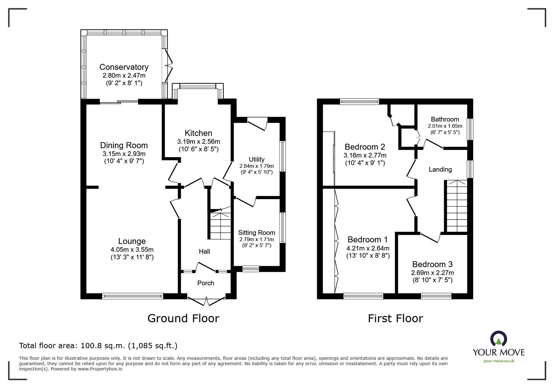 Floorplan of 3 bedroom Semi Detached House for sale, Manor Road, Barnby Dun, South Yorkshire, DN3