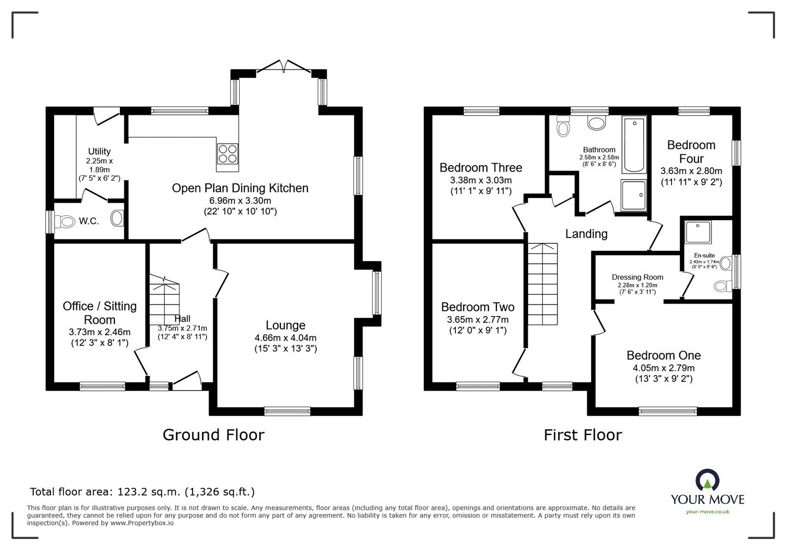 Floorplan of 4 bedroom Detached House for sale, Bacopa Drive, Retford, Nottinghamshire, DN22