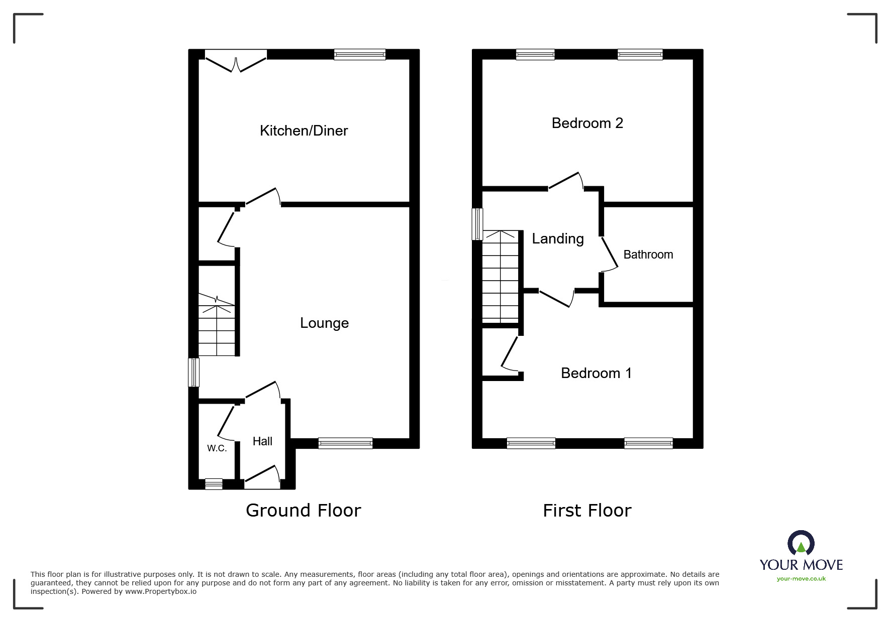 Floorplan of 2 bedroom Semi Detached House to rent, Chalk Road, Stainforth, South Yorkshire, DN7