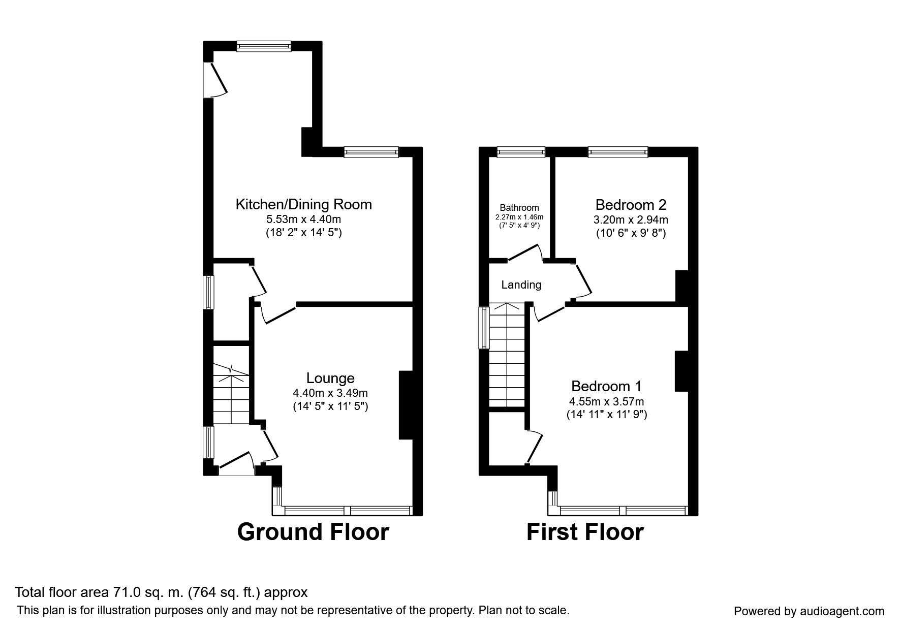 Floorplan of 2 bedroom Semi Detached House for sale, Dundas Road, Wheatley, Doncaster, South Yorkshire, DN2