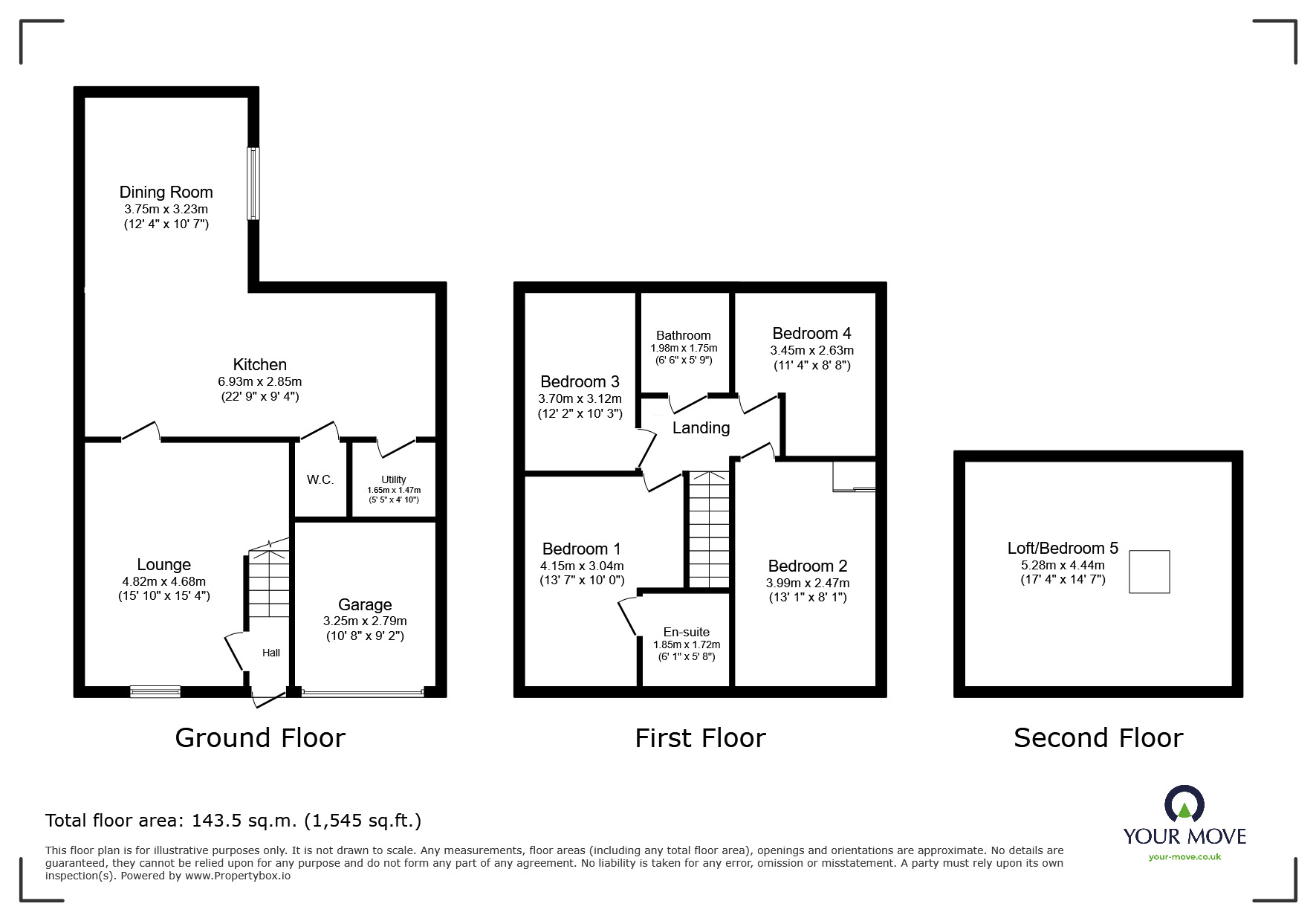 Floorplan of 4 bedroom Detached House to rent, Fox Grove, Warmsworth, South Yorkshire, DN4