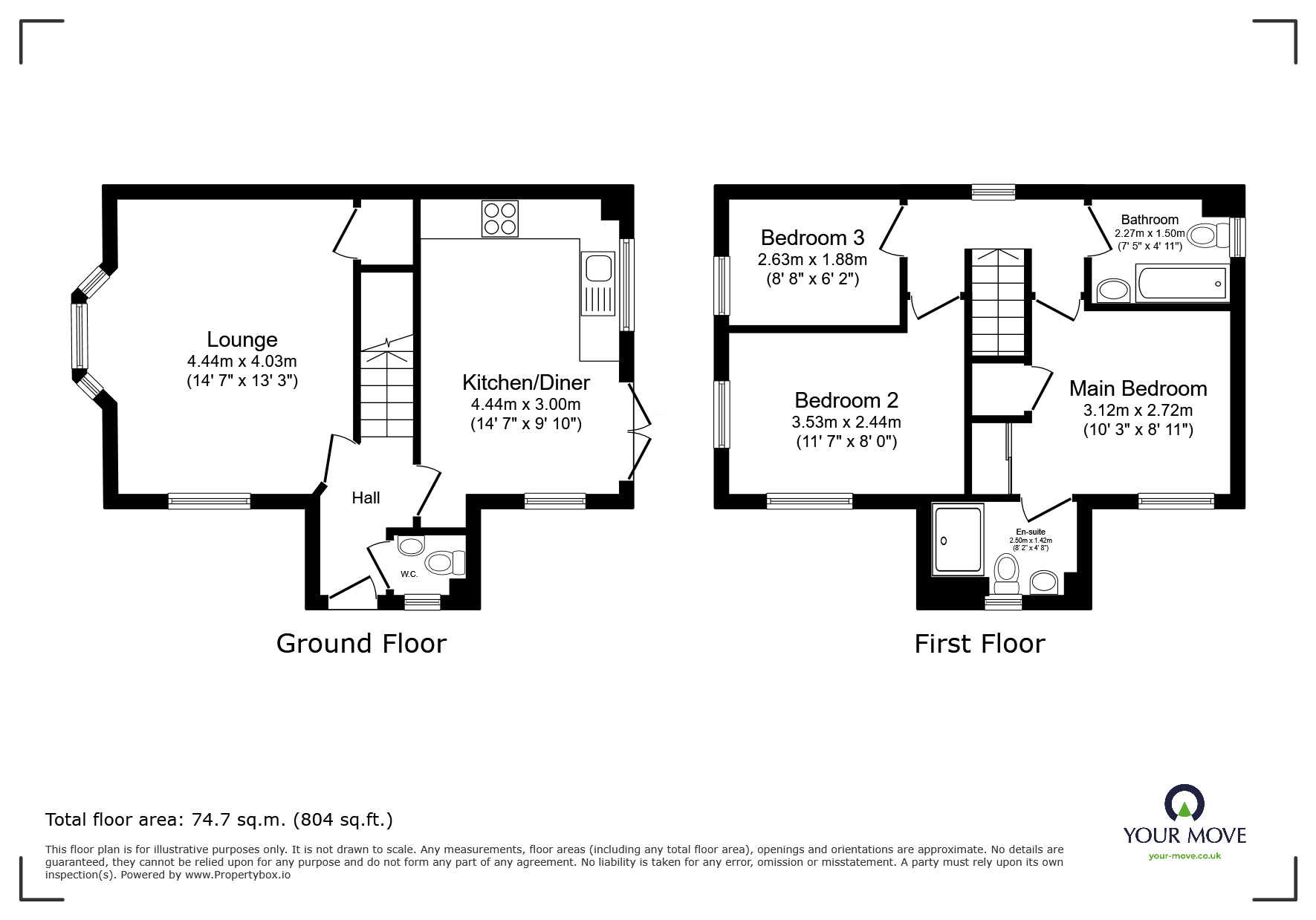 Floorplan of 3 bedroom Detached House for sale, Blackbird Grove, Woodlands, South Yorkshire, DN6