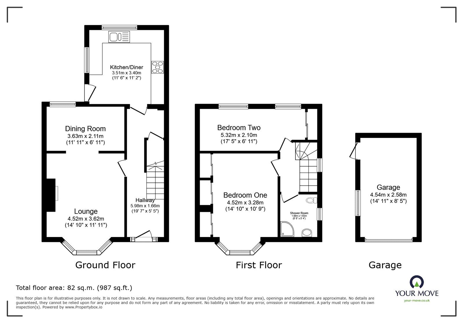 Floorplan of 2 bedroom Semi Detached House for sale, Wellington Grove, Doncaster, South Yorkshire, DN5