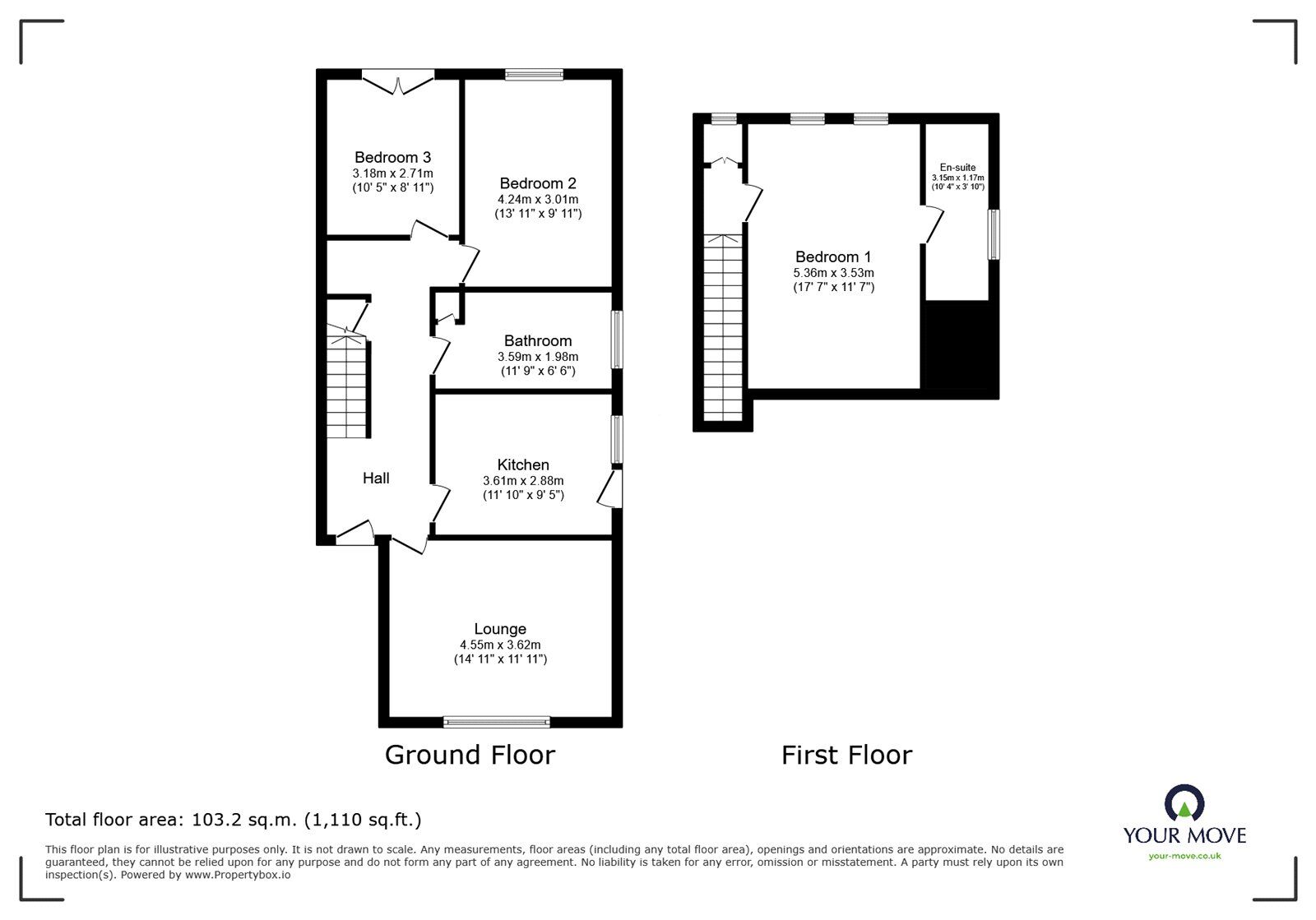 Floorplan of 3 bedroom Semi Detached Bungalow for sale, Hillscroft Road, Blaxton, South Yorkshire, DN9