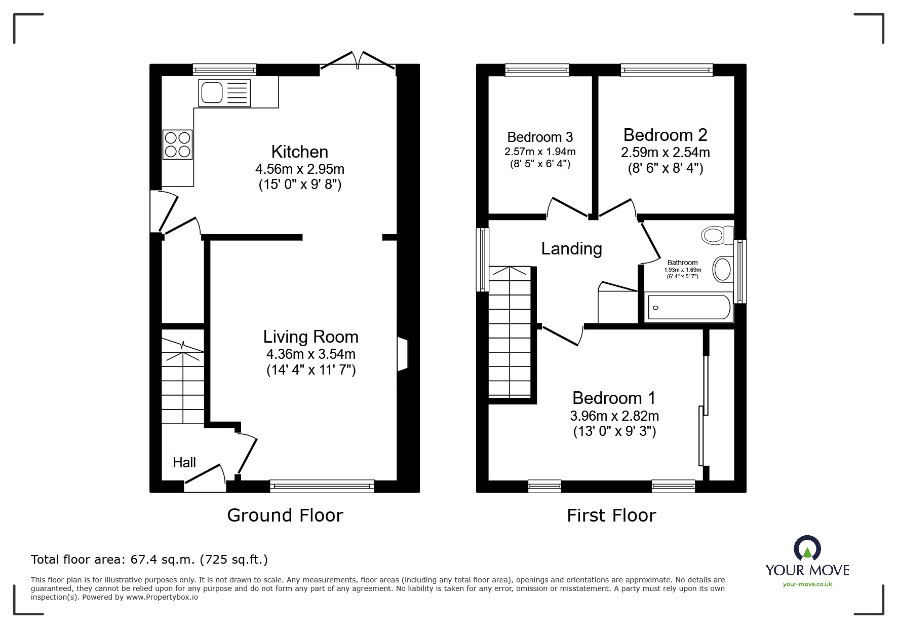 Floorplan of 3 bedroom Detached House to rent, Paddock Close, Doncaster, South Yorkshire, DN5