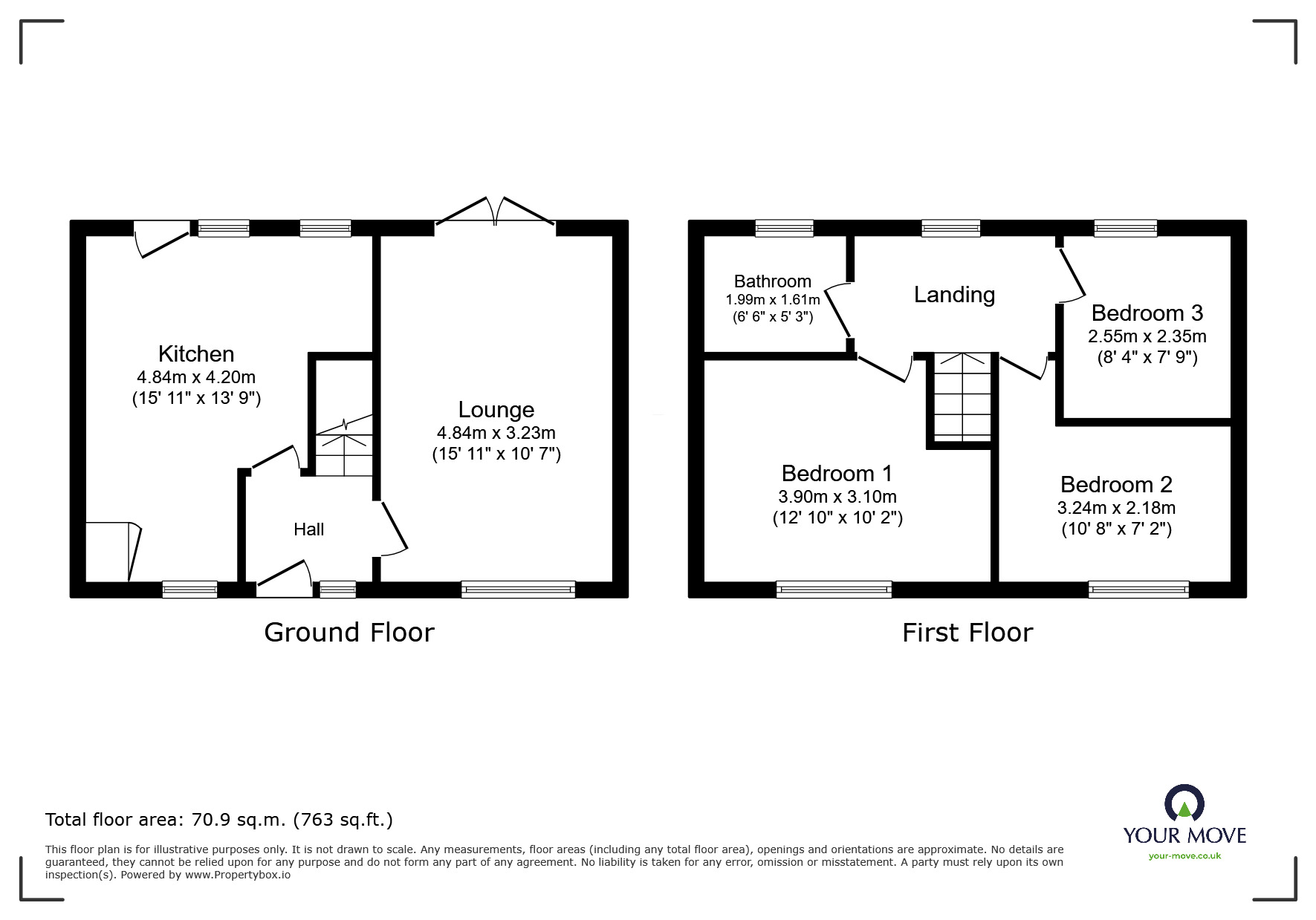 Floorplan of 3 bedroom Mid Terrace House for sale, Newbolt Road, Balby, Doncaster, South Yorkshire, DN4