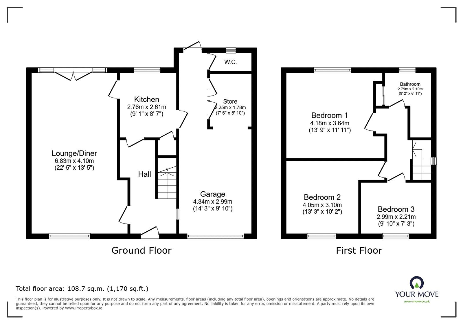 Floorplan of 3 bedroom Semi Detached House for sale, Lancaster Avenue, Doncaster, South Yorkshire, DN2