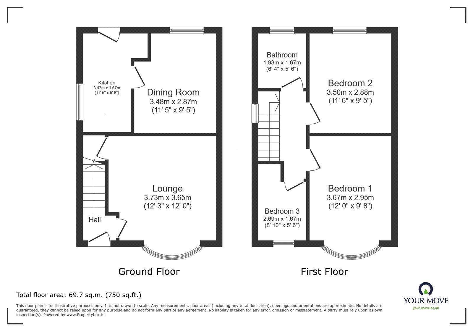 Floorplan of 3 bedroom Semi Detached House for sale, Wensleydale Road, Doncaster, South Yorkshire, DN5