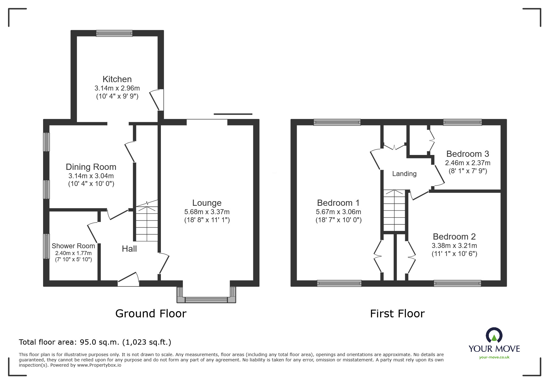 Floorplan of 3 bedroom Semi Detached House for sale, Springwell Lane, Balby, Doncaster, South Yorkshire, DN4