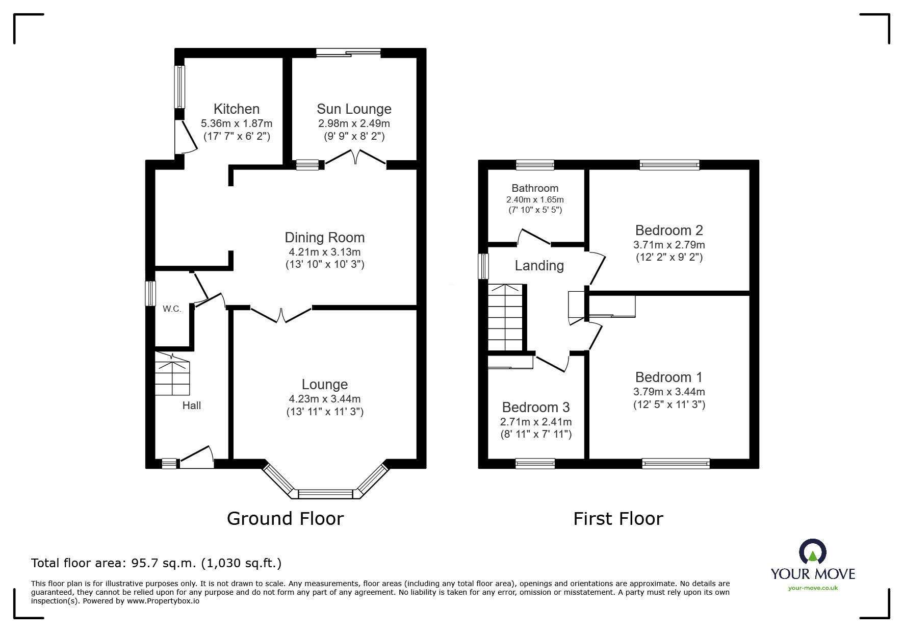 Floorplan of 3 bedroom Semi Detached House for sale, Milton Road, Carcroft, South Yorkshire, DN6