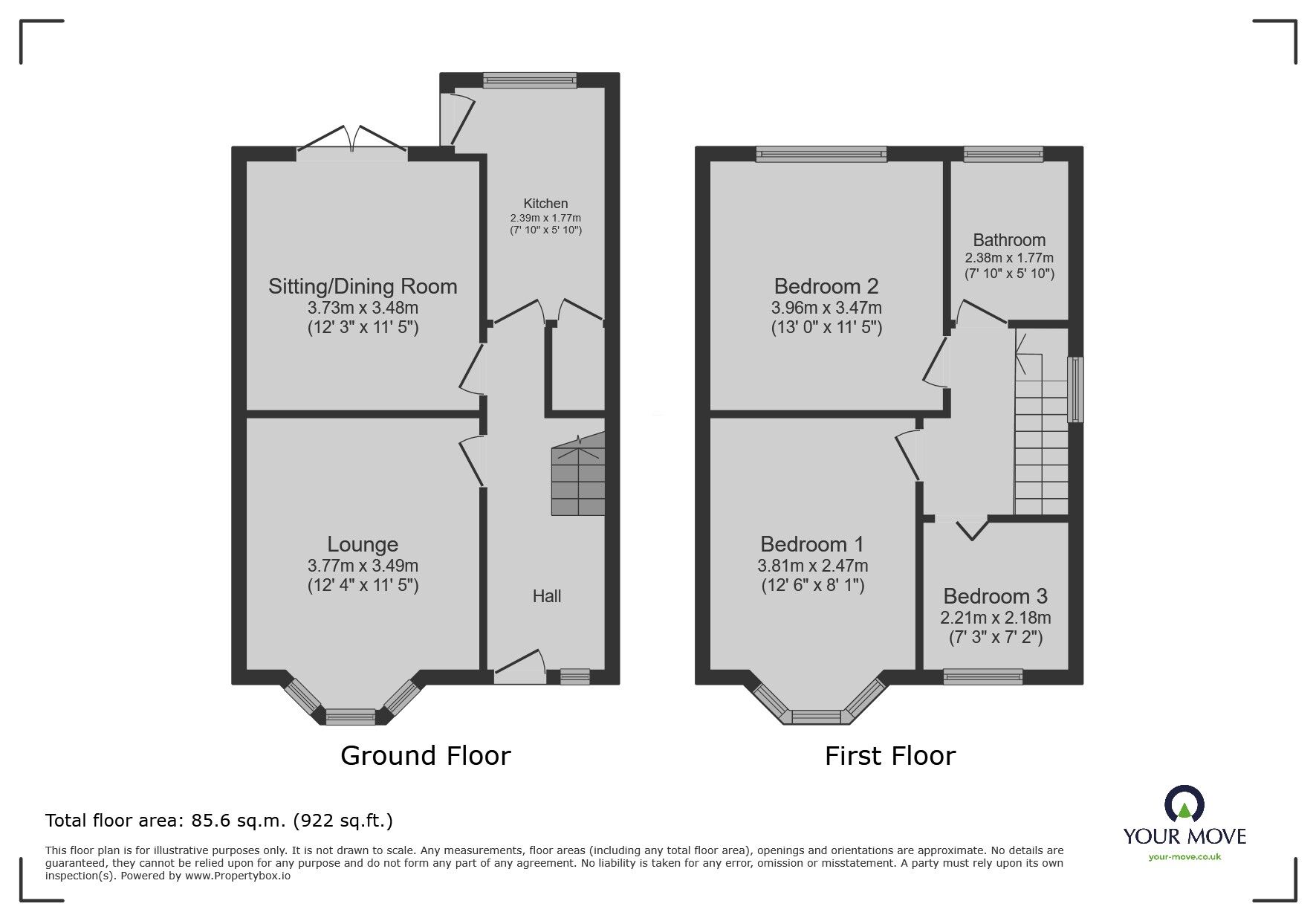 Floorplan of 3 bedroom Semi Detached House for sale, St. Margarets Road, Belle Vue, Doncaster, South Yorkshire, DN4