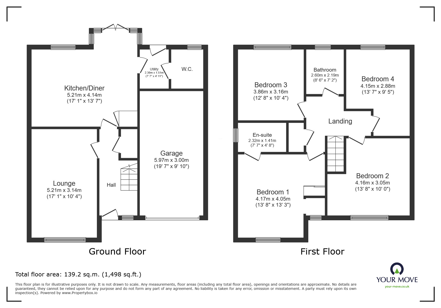 Floorplan of 4 bedroom Detached House for sale, Butterfly Way, New Rossington, South Yorkshire, DN11