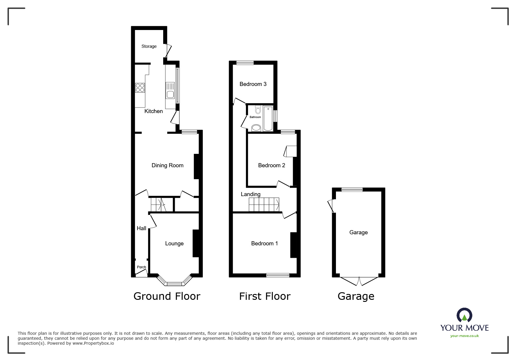 Floorplan of 3 bedroom Mid Terrace House to rent, West End Avenue, Doncaster, South Yorkshire, DN5