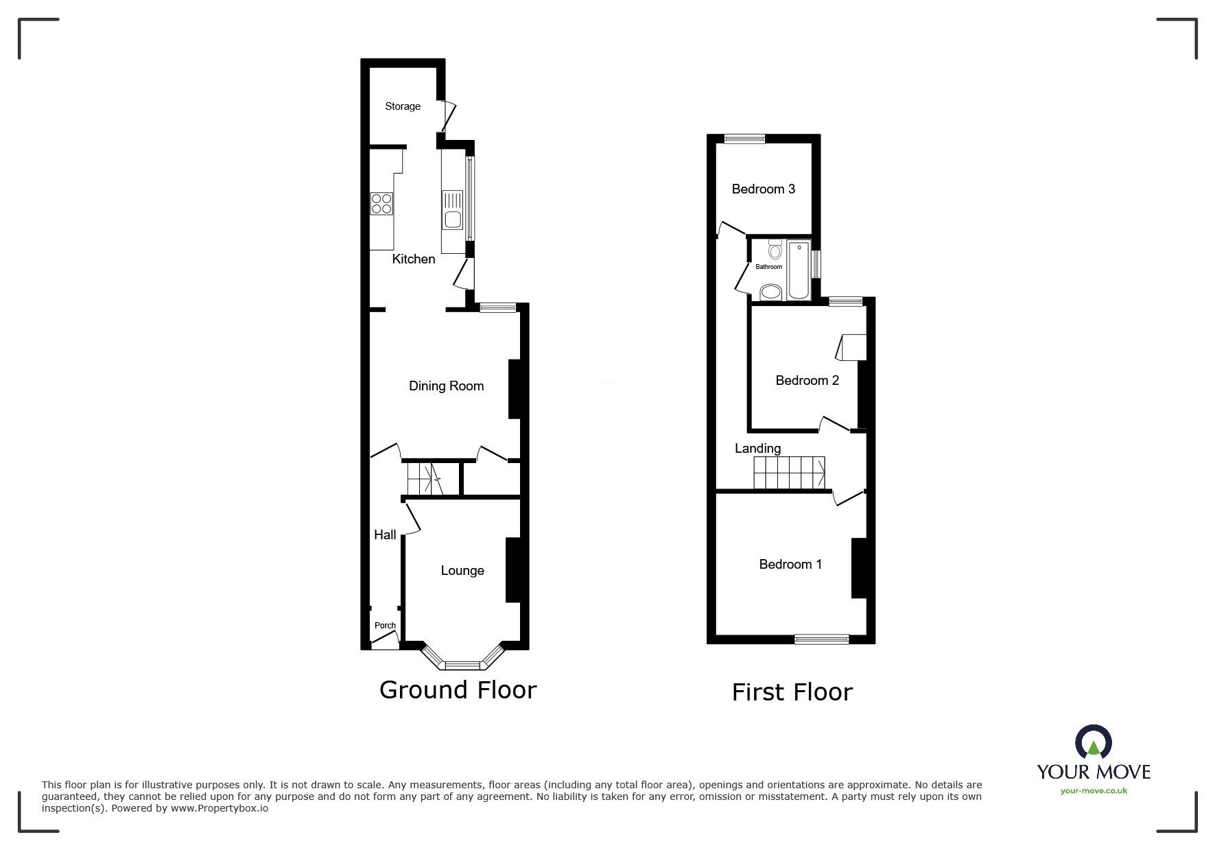 Floorplan of 3 bedroom Mid Terrace House to rent, West End Avenue, Doncaster, South Yorkshire, DN5