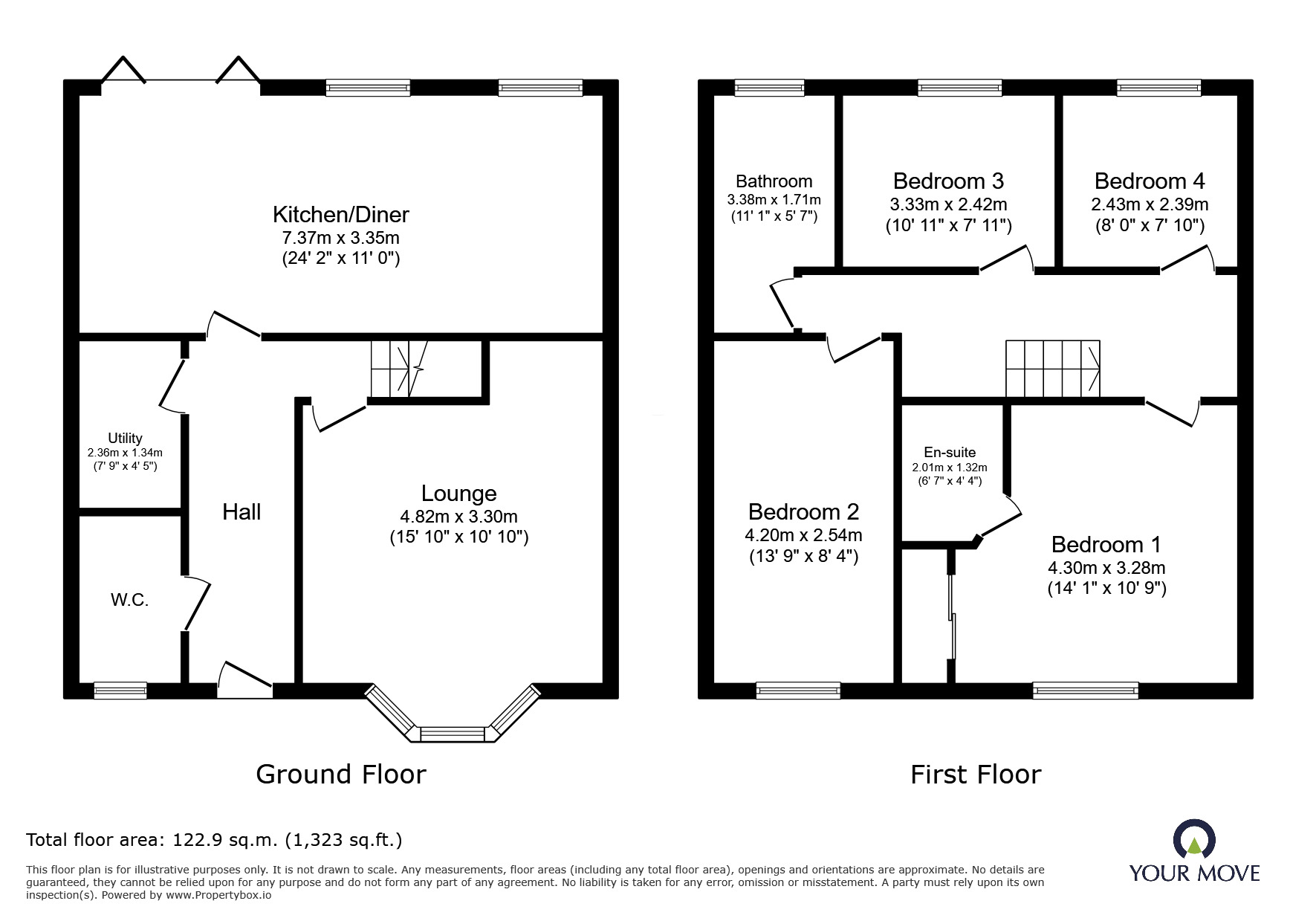 Floorplan of 4 bedroom End Terrace House for sale, Mansfield Crescent, Armthorpe, South Yorkshire, DN3