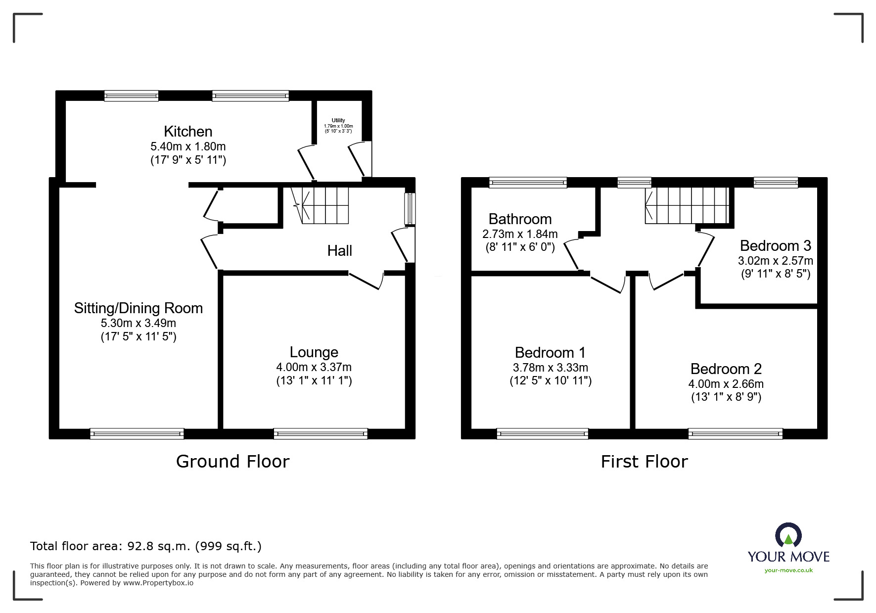 Floorplan of 3 bedroom Semi Detached House for sale, Scott Crescent, Edenthorpe, South Yorkshire, DN3