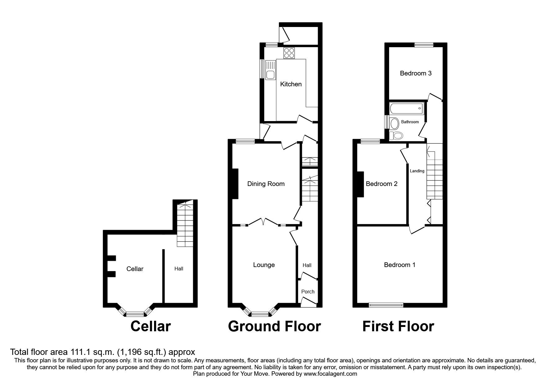 Floorplan of 3 bedroom Mid Terrace House for sale, Victoria Road, Balby, Doncaster, South Yorkshire, DN4
