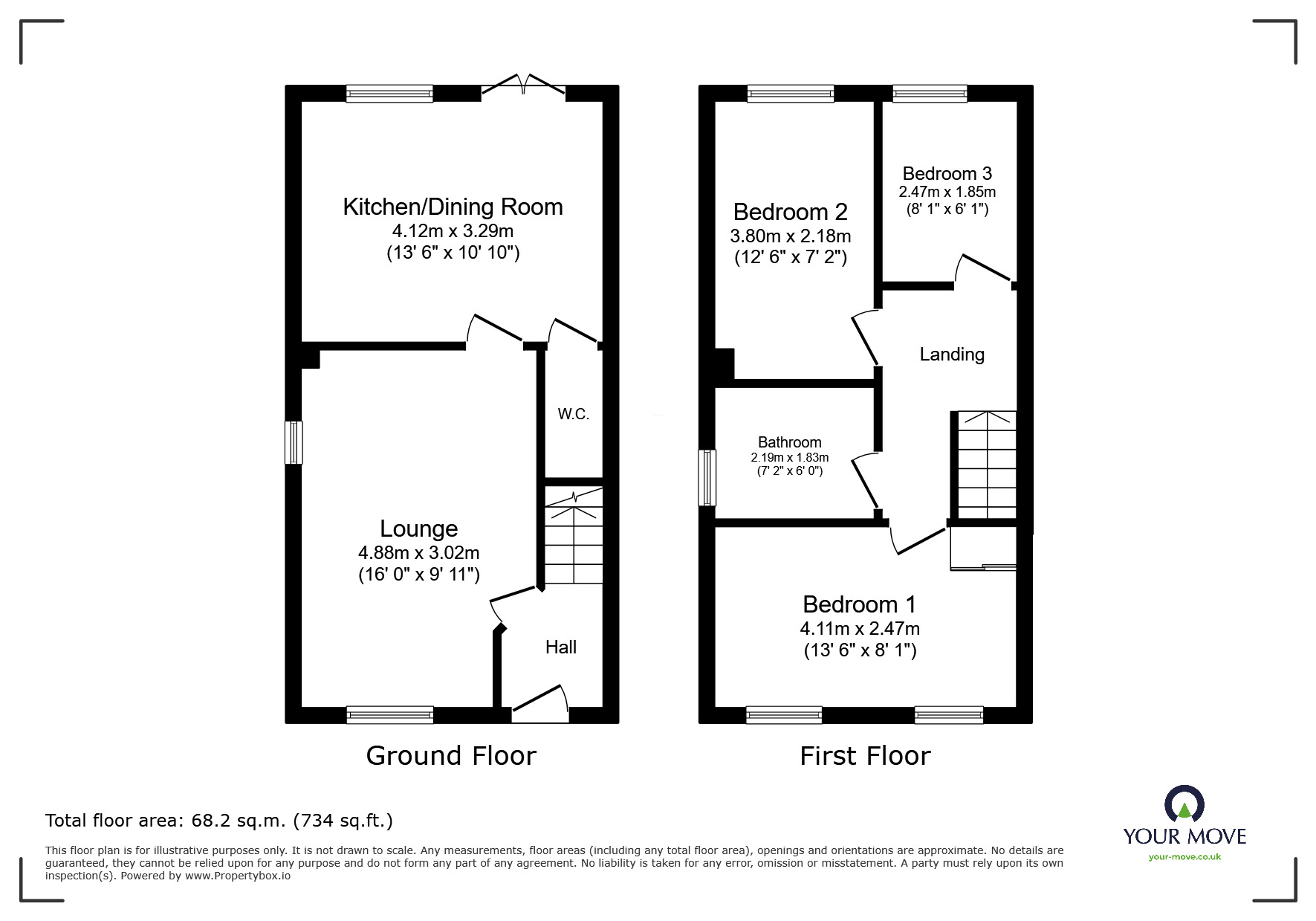 Floorplan of 3 bedroom Semi Detached House for sale, Sutton Road, Askern, South Yorkshire, DN6