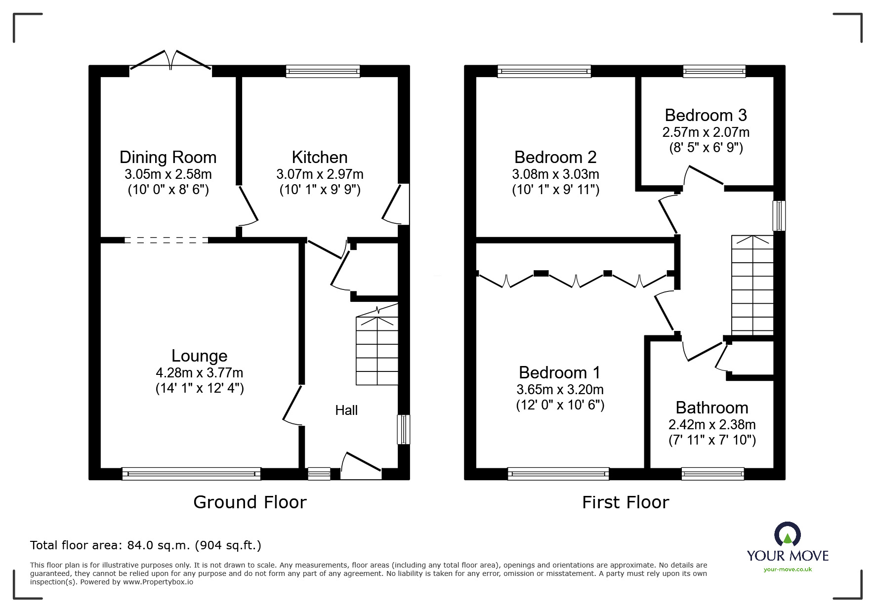 Floorplan of 3 bedroom Detached House for sale, Bloomhill Court, Moorends, South Yorkshire, DN8