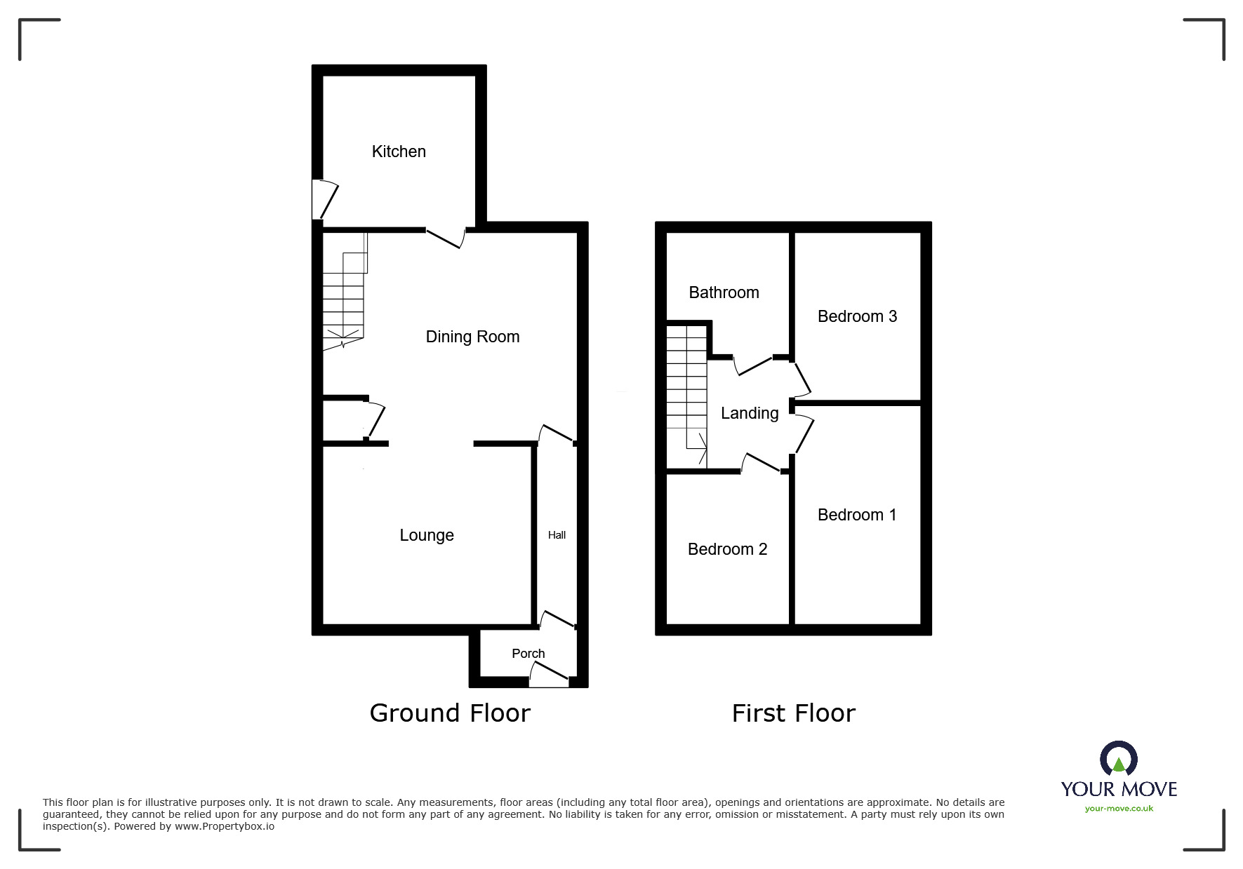 Floorplan of 3 bedroom Mid Terrace House to rent, Wellington Road, Edlington, South Yorkshire, DN12