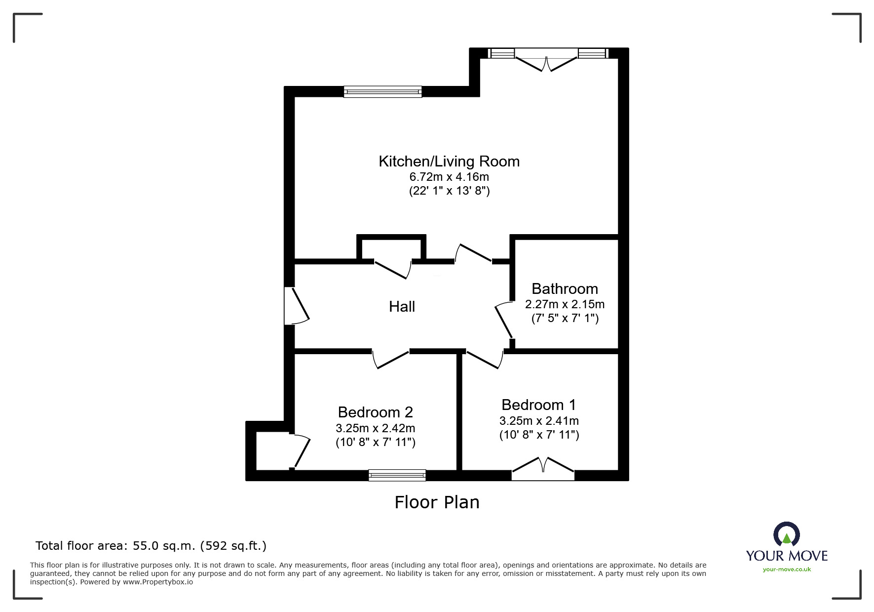 Floorplan of 2 bedroom Flat for sale, Moorings Drive, Thorne, South Yorkshire, DN8