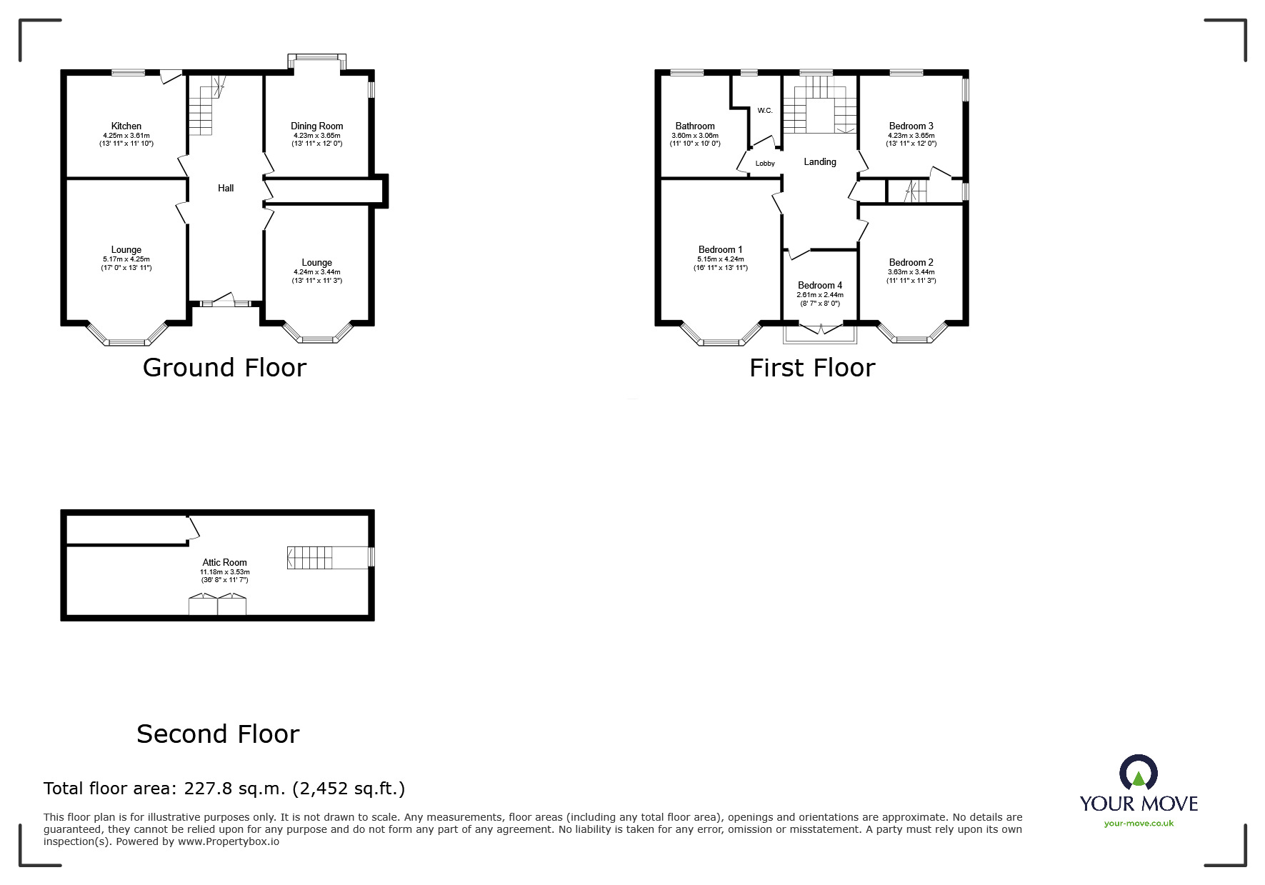 Floorplan of 4 bedroom Detached House for sale, Thorne Road, Doncaster, South Yorkshire, DN2
