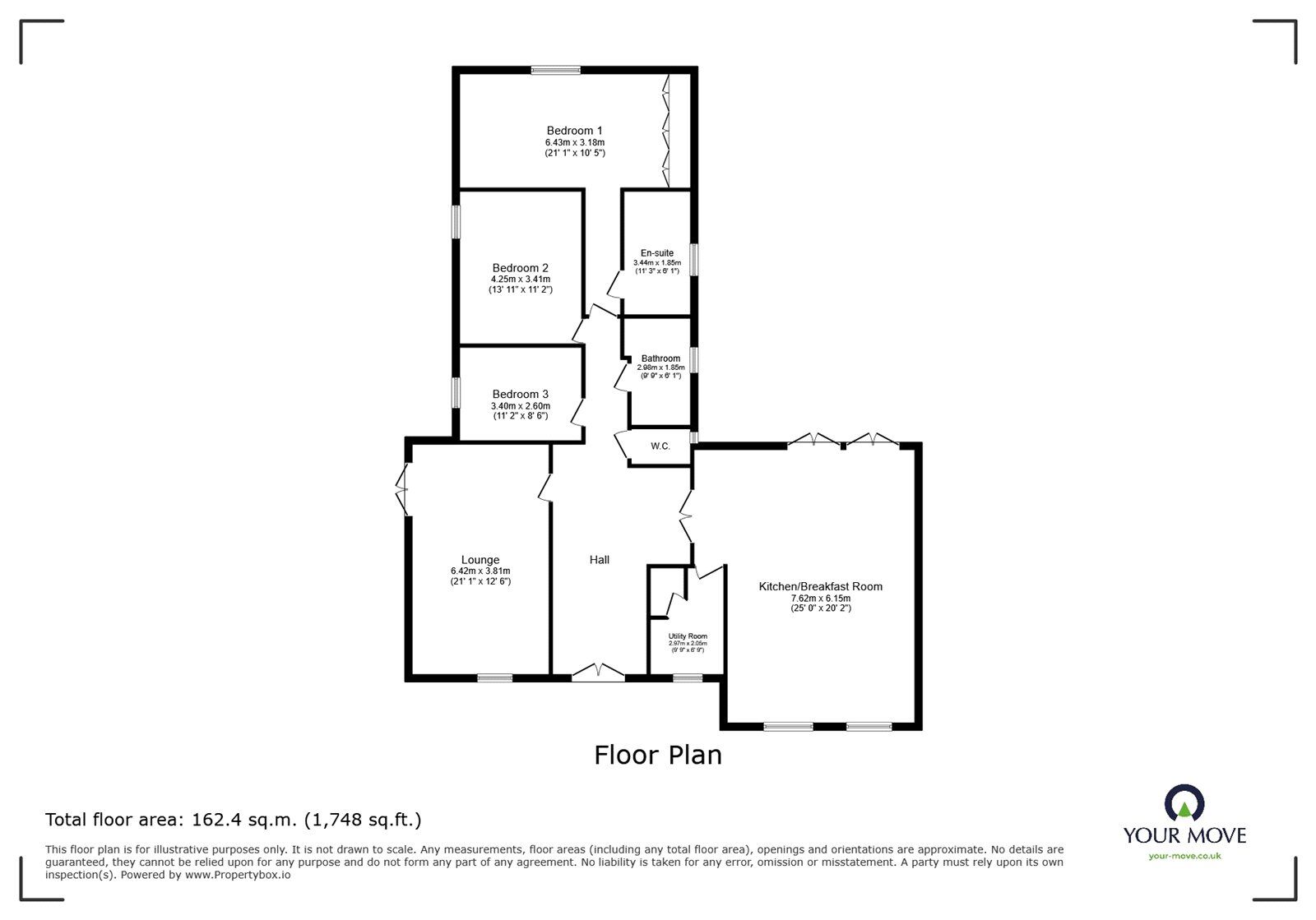 Floorplan of 3 bedroom Detached Bungalow for sale, Ramper Lane, Barnby Dun, Doncaster, DN3