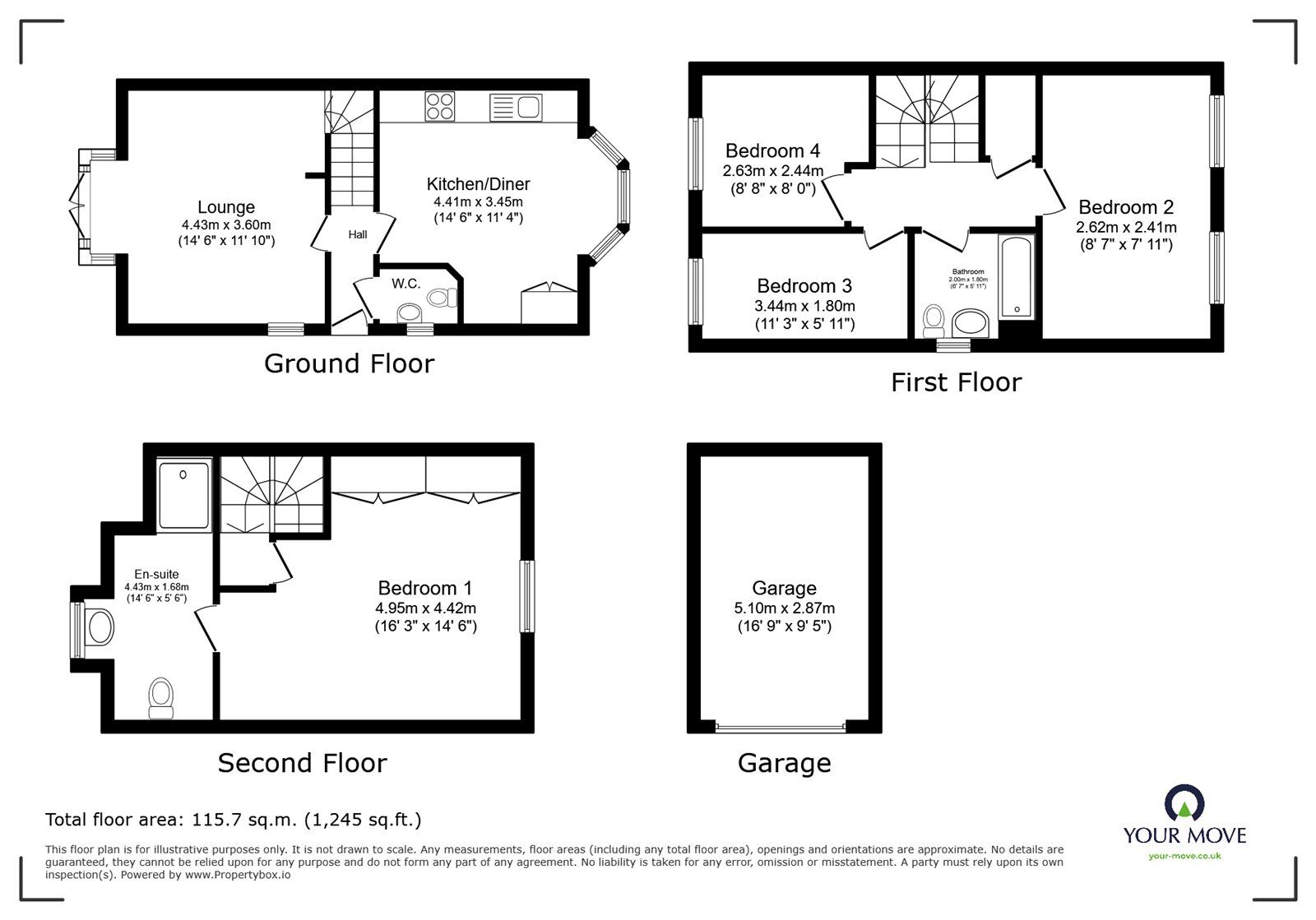 Floorplan of 4 bedroom Semi Detached House for sale, Mallard Chase, Hatfield, South Yorkshire, DN7