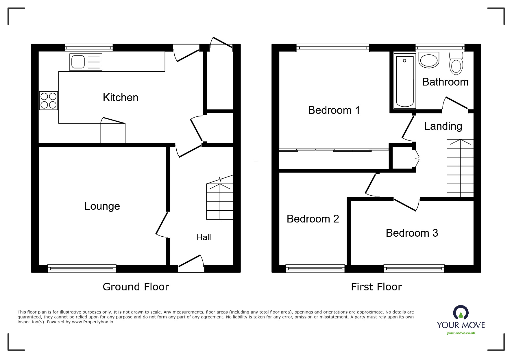 Floorplan of 3 bedroom Mid Terrace House to rent, Old Hexthorpe, Doncaster, South Yorkshire, DN4