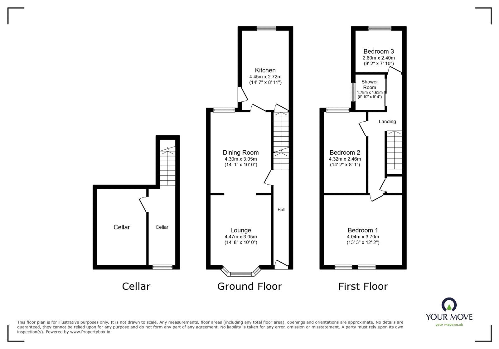 Floorplan of 3 bedroom Mid Terrace House to rent, Windle Road, Doncaster, South Yorkshire, DN4