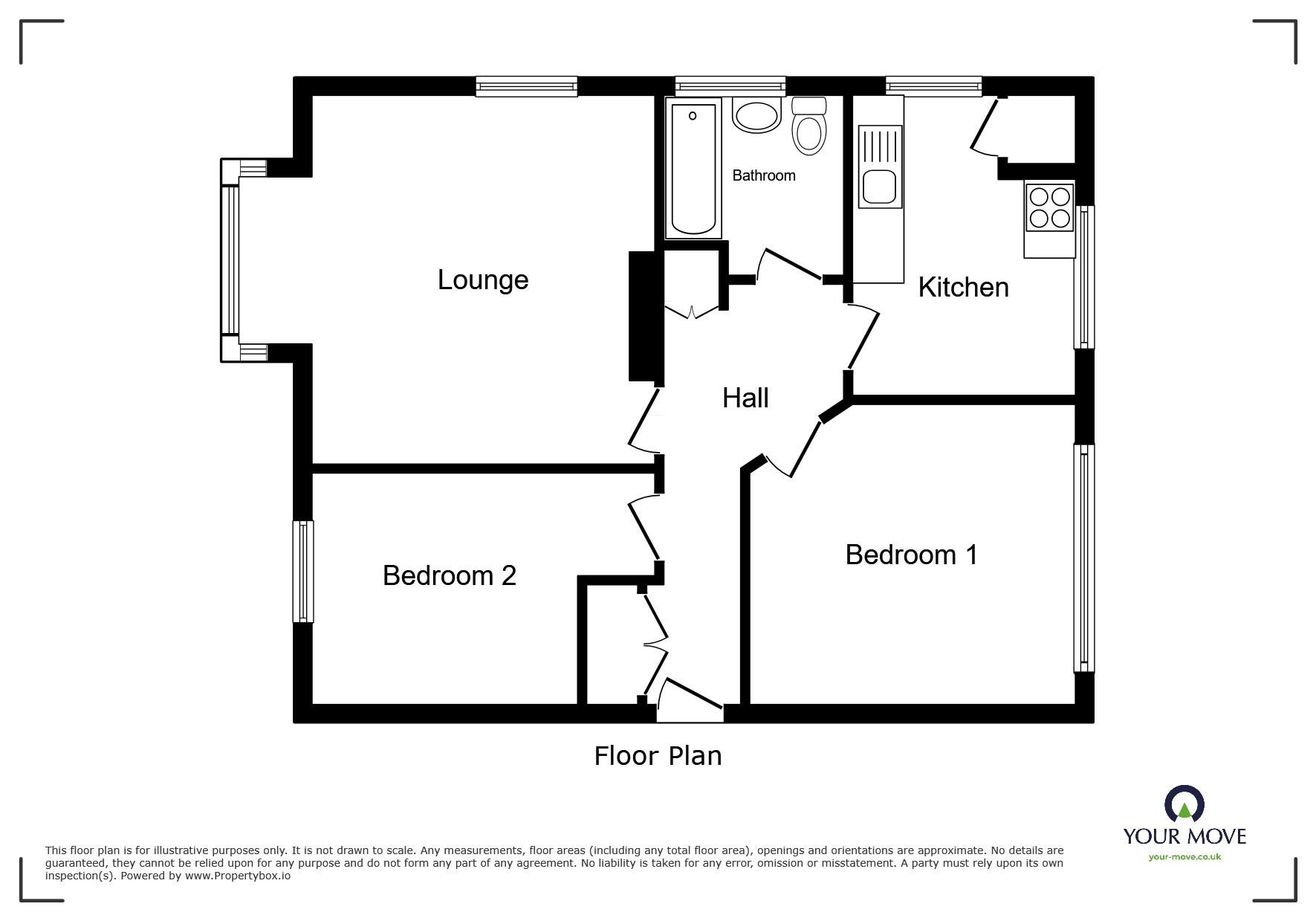 Floorplan of 2 bedroom Flat to rent, Armthorpe Road, Doncaster, South Yorkshire, DN2